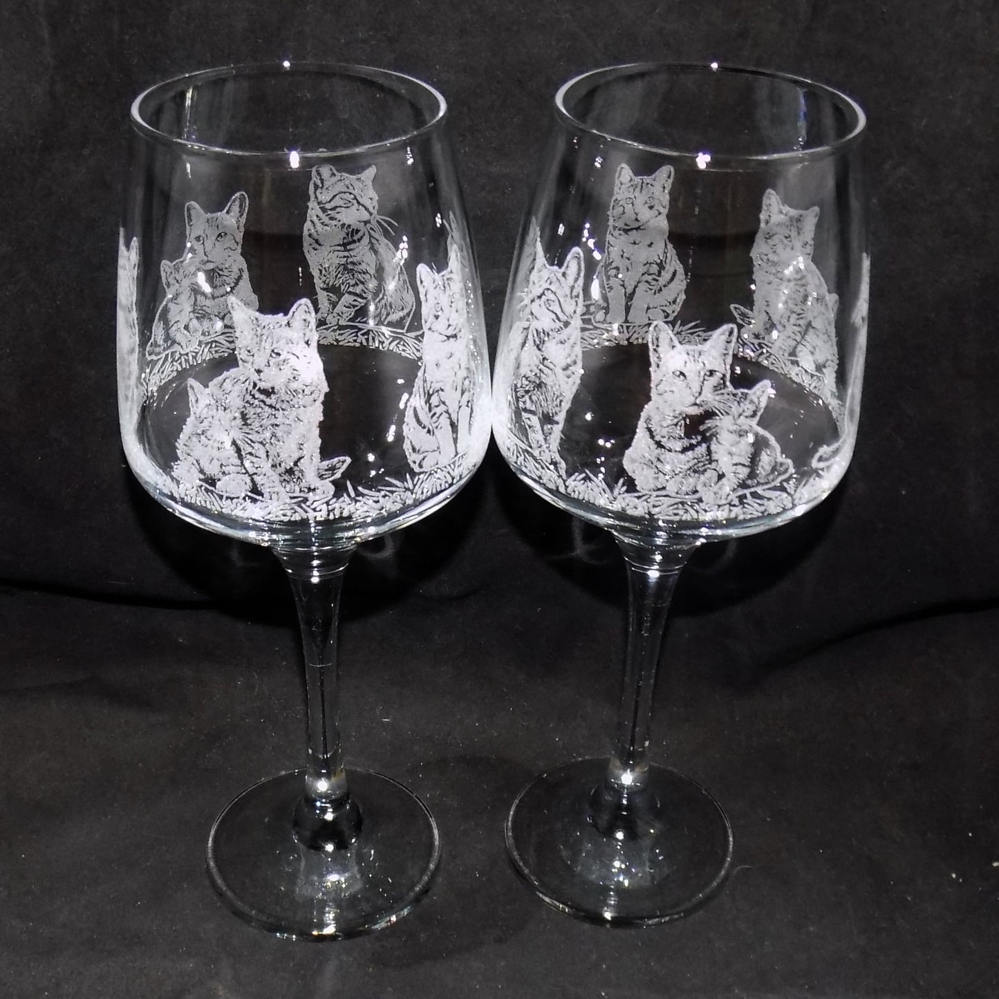 Cat Portrait Stemmed Wine Glass
