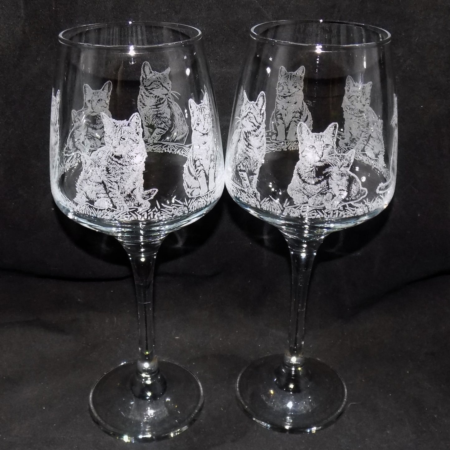Cat Portrait Stemmed Wine Glass