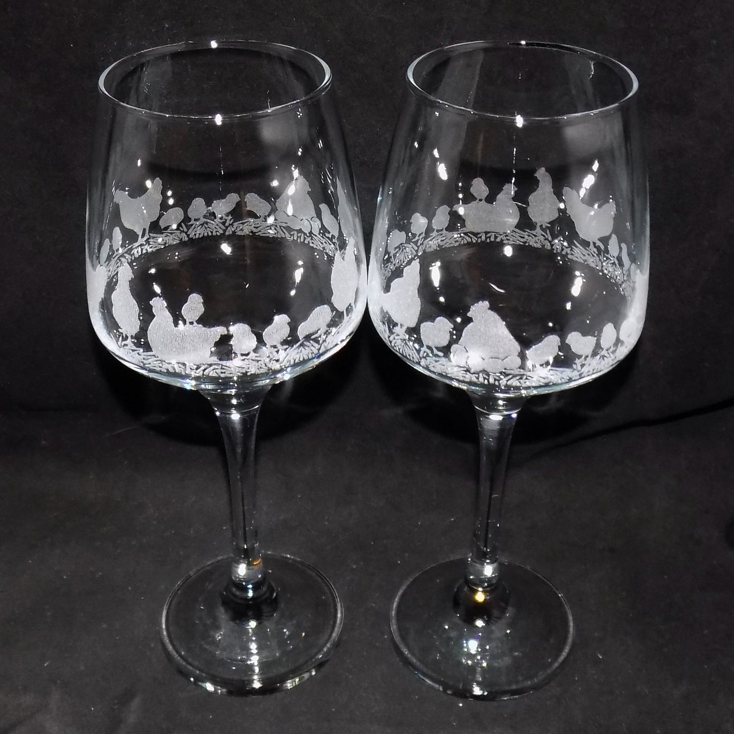 Chicken Stemmed Wine Glass