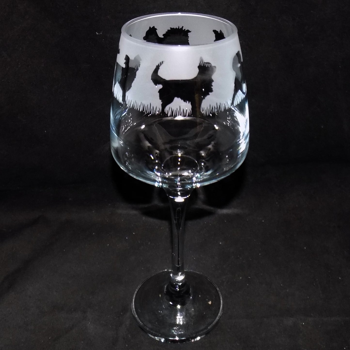 Chihuahua (Long Haired) Stemmed Wine Glass