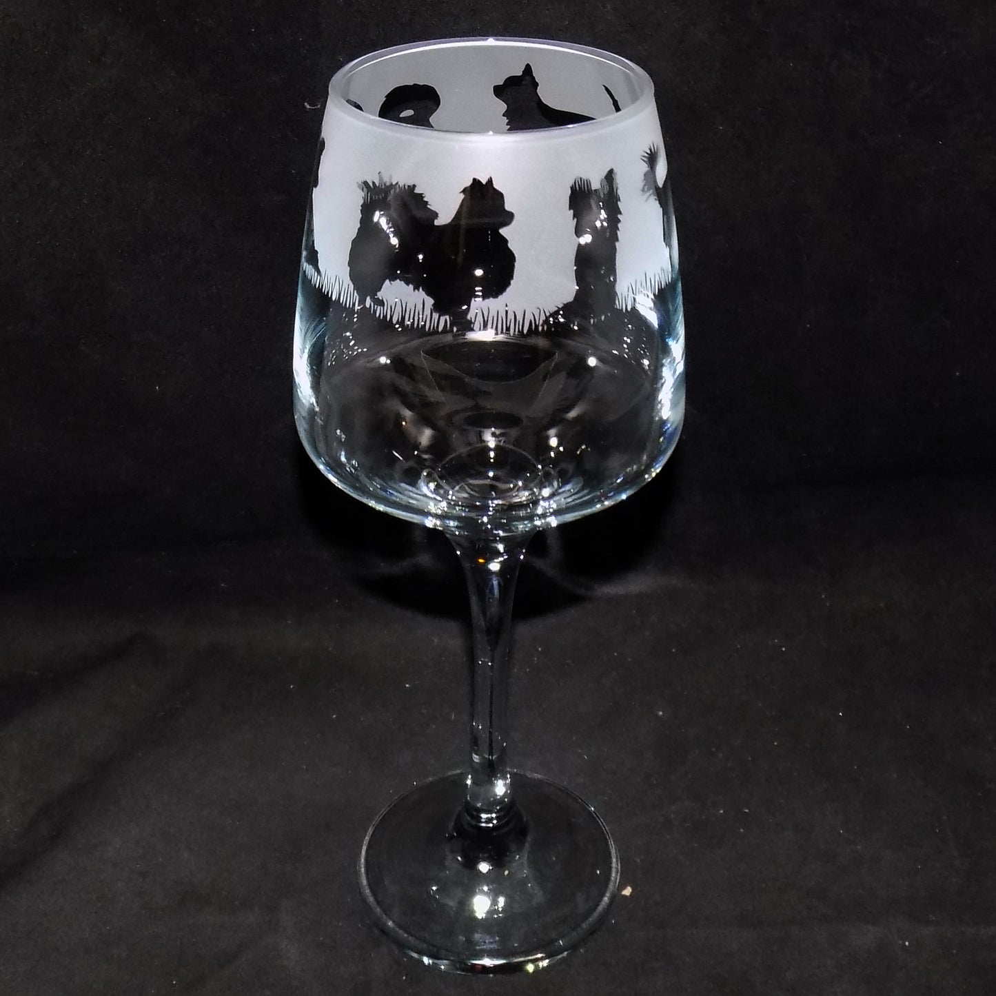 Chihuahua (Long Haired) Stemmed Wine Glass
