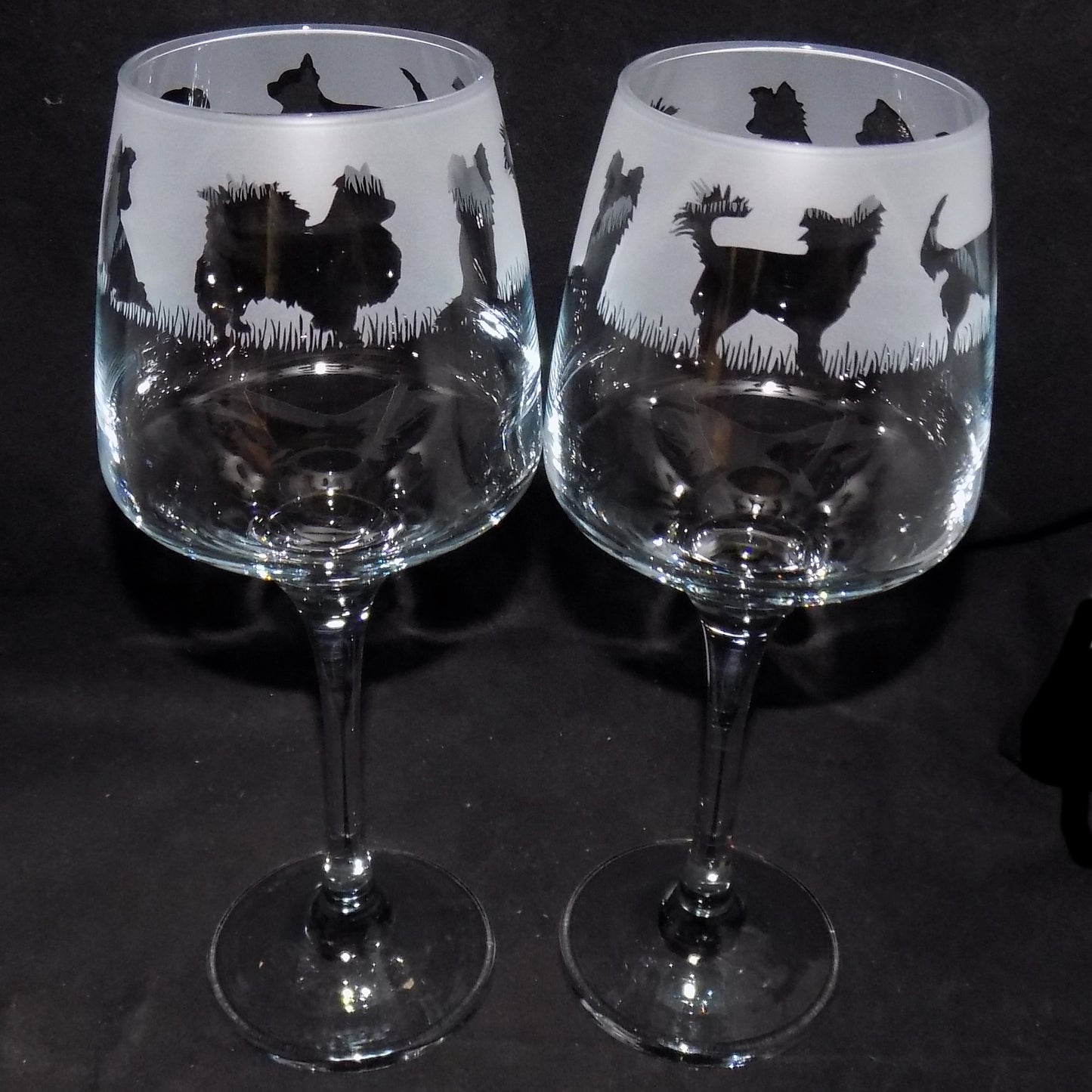 Chihuahua (Long Haired) Stemmed Wine Glass
