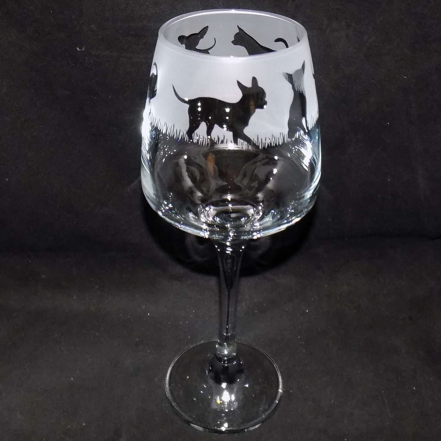 Chihuahua (Short Haired) Stemmed Wine Glass