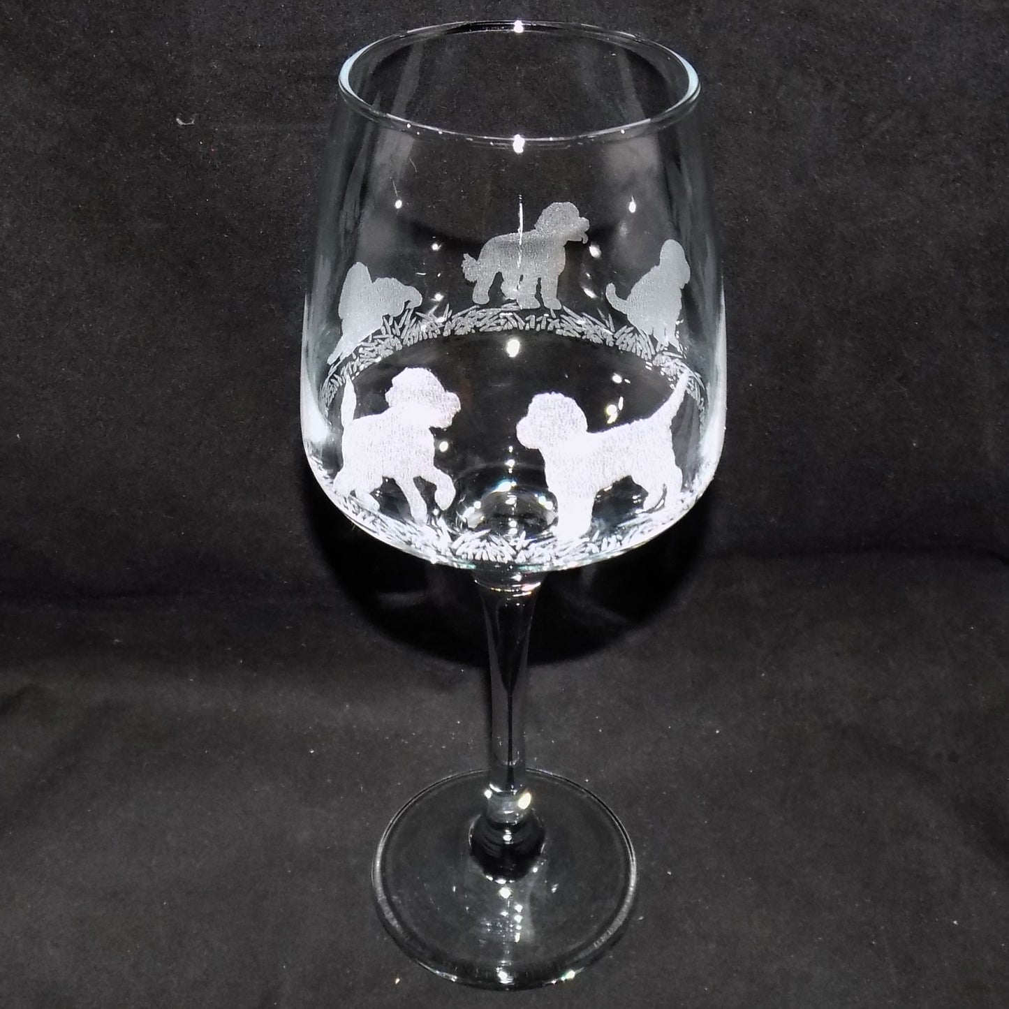 Cockapoo Stemmed Wine Glass