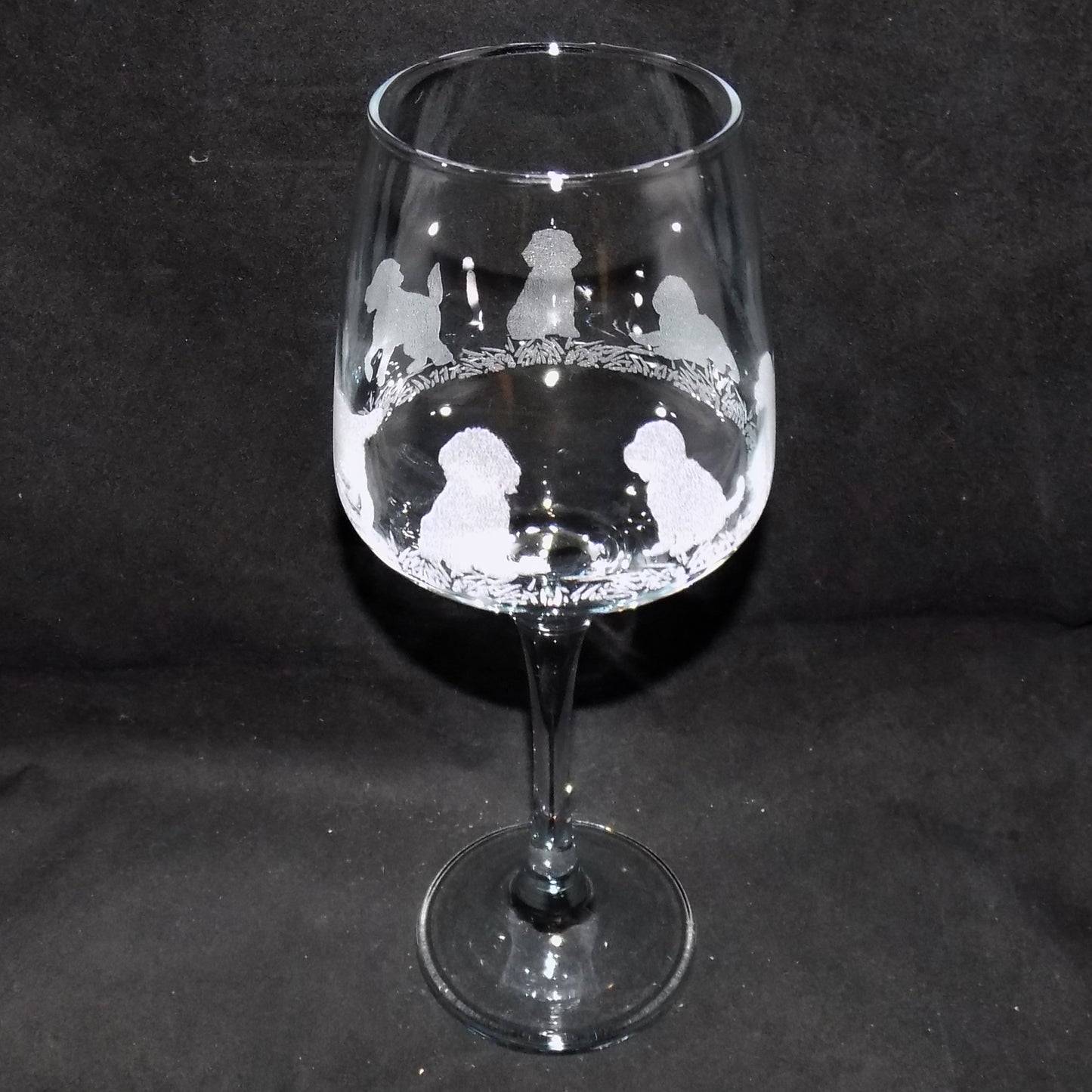 Cockapoo Stemmed Wine Glass