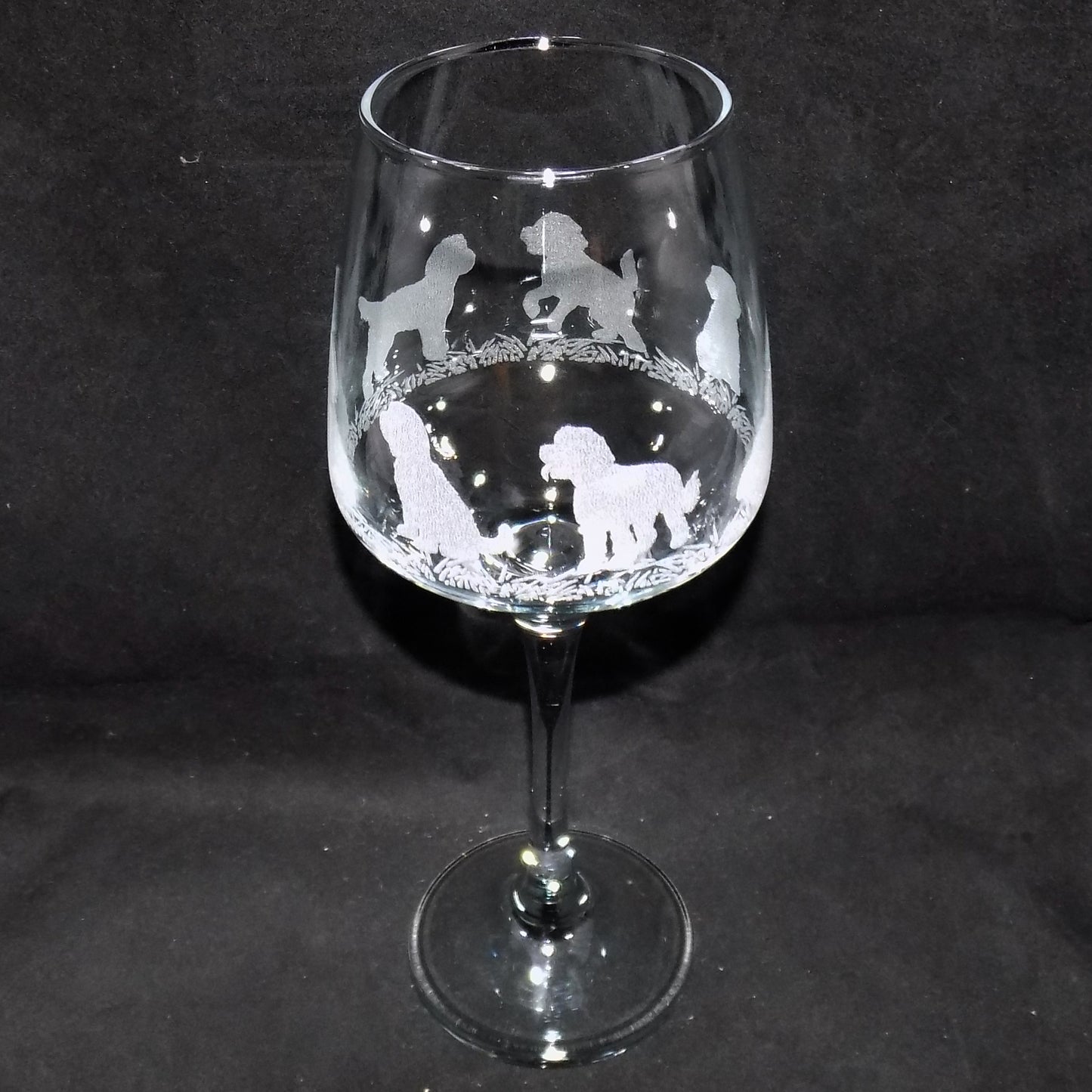 Cockapoo Stemmed Wine Glass