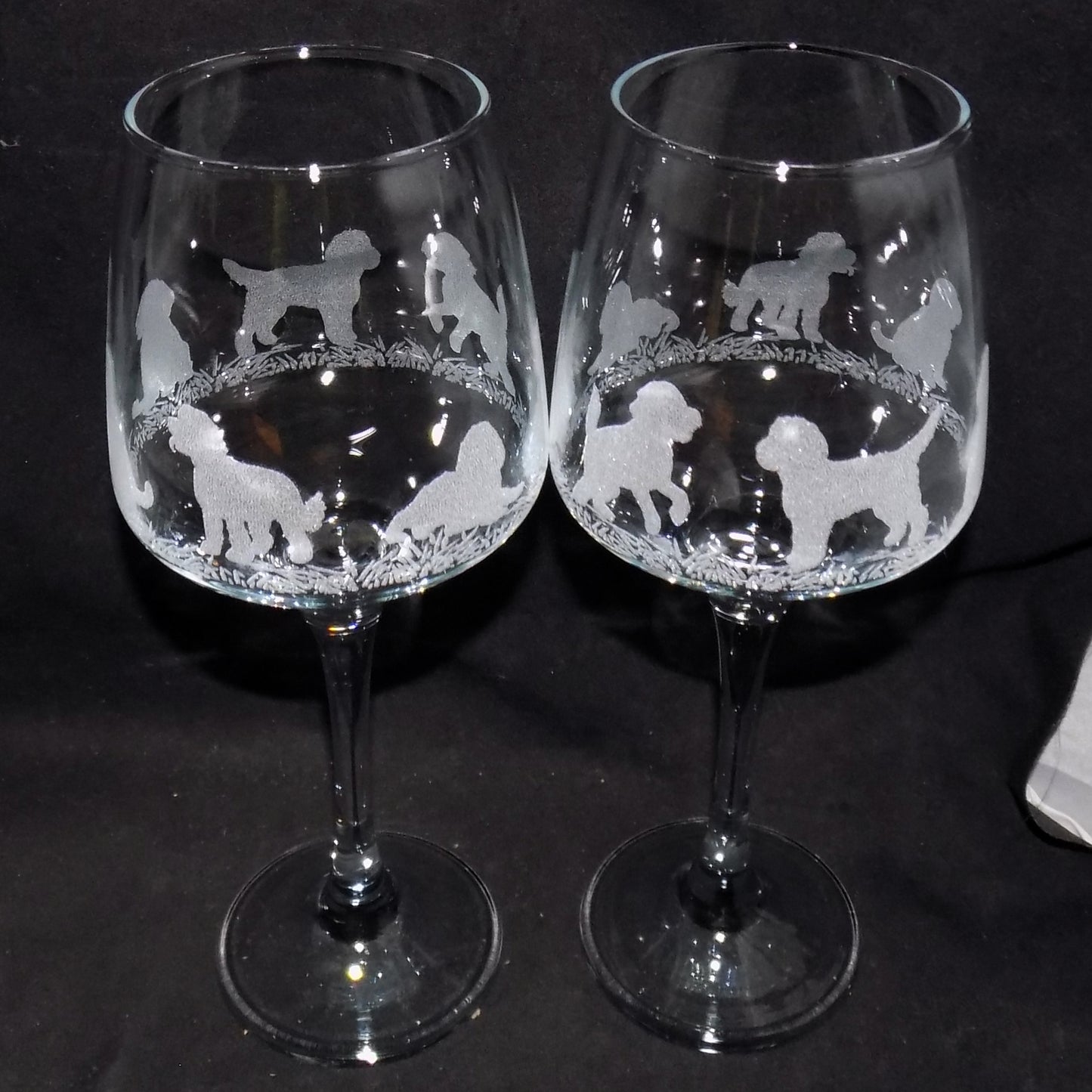 Cockapoo Stemmed Wine Glass