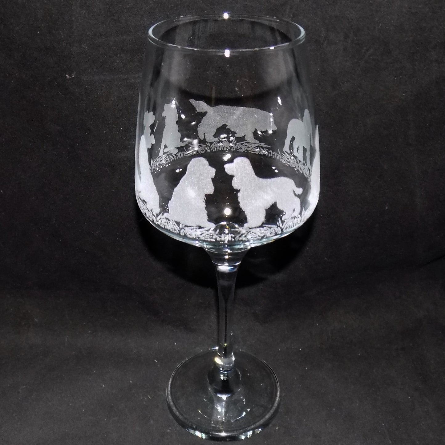 Cocker Spaniel Stemmed Wine Glass