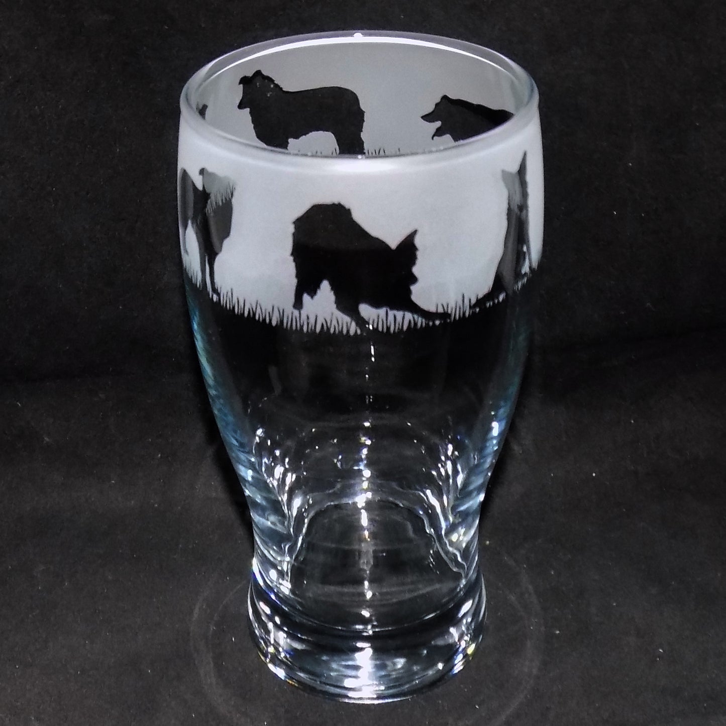 Border Collie Pint Glass