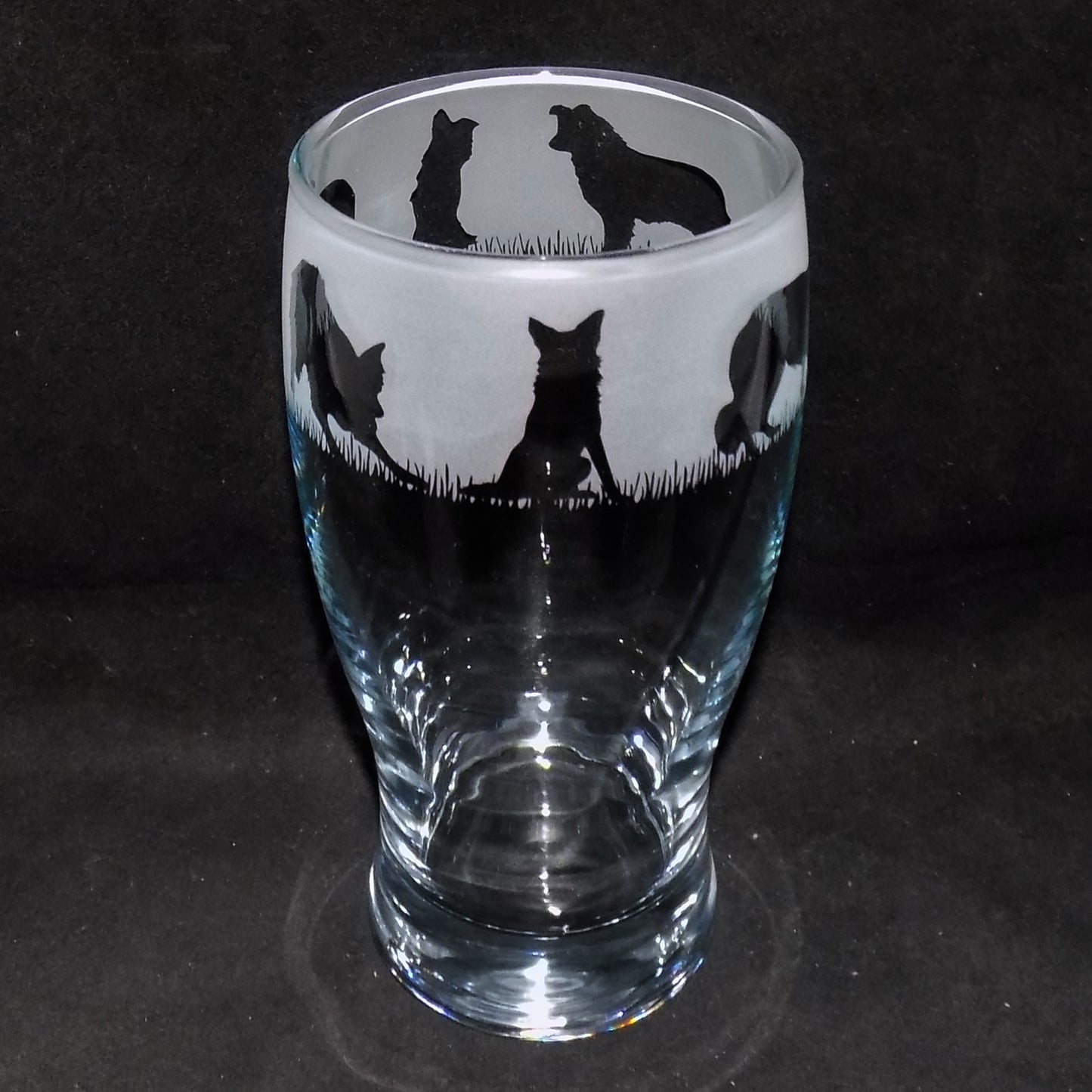 Border Collie Pint Glass