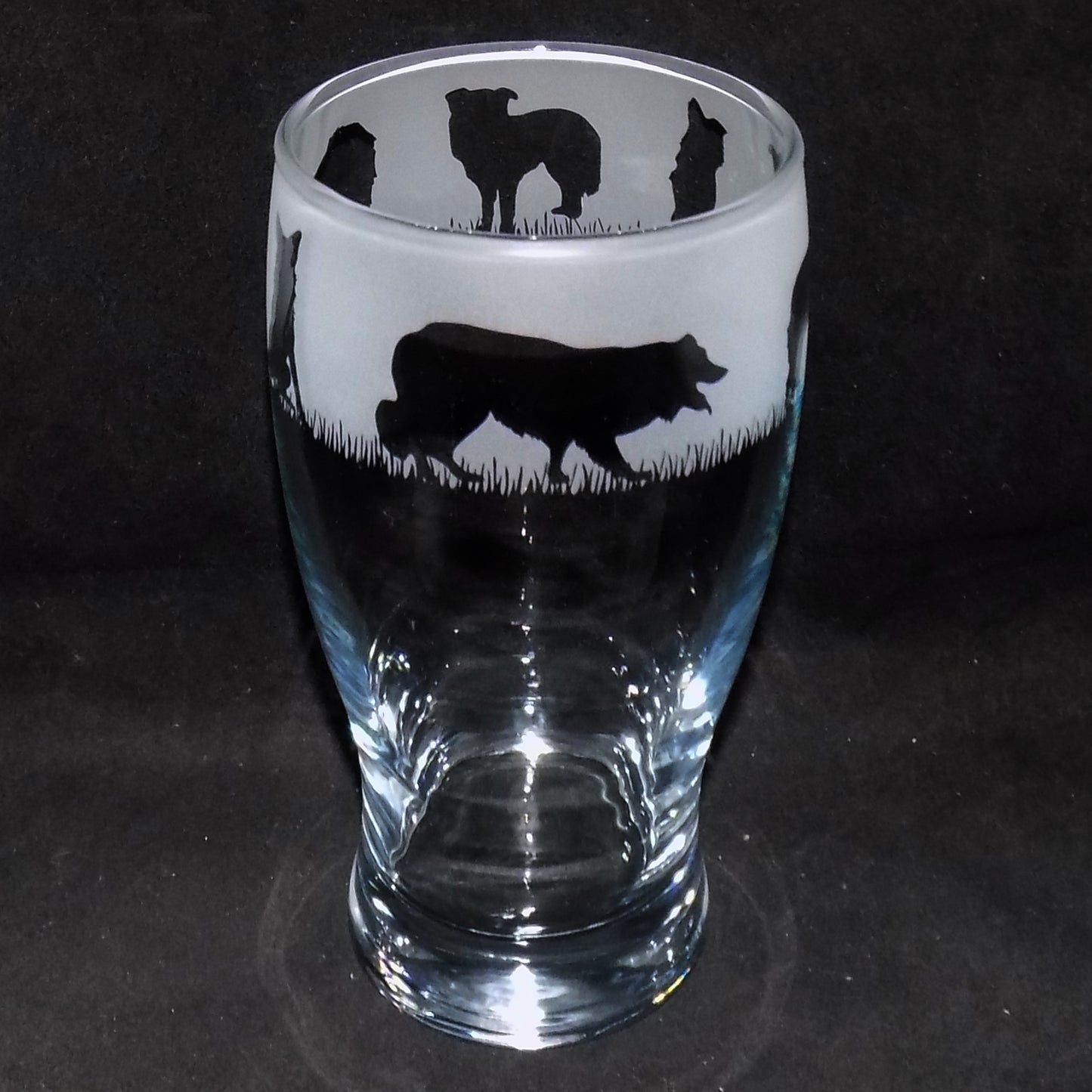 Border Collie Pint Glass