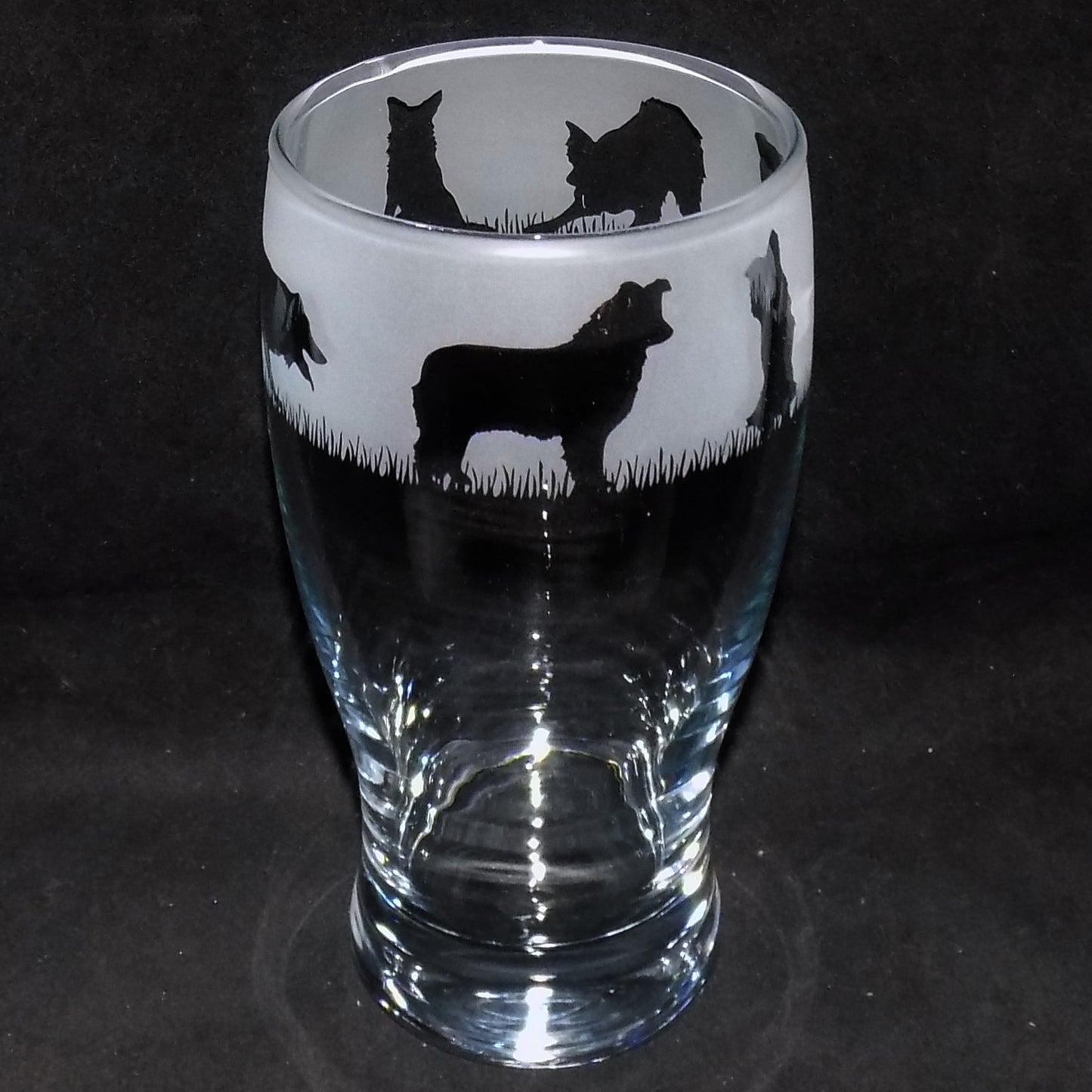 Border Collie Pint Glass