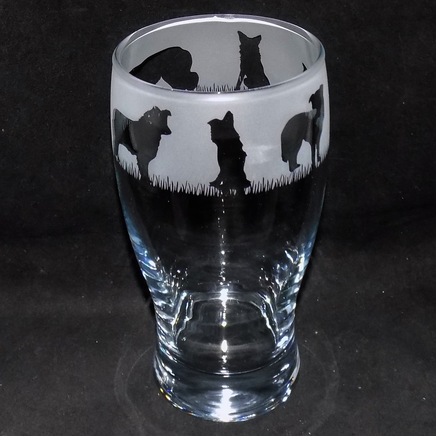 Border Collie Pint Glass