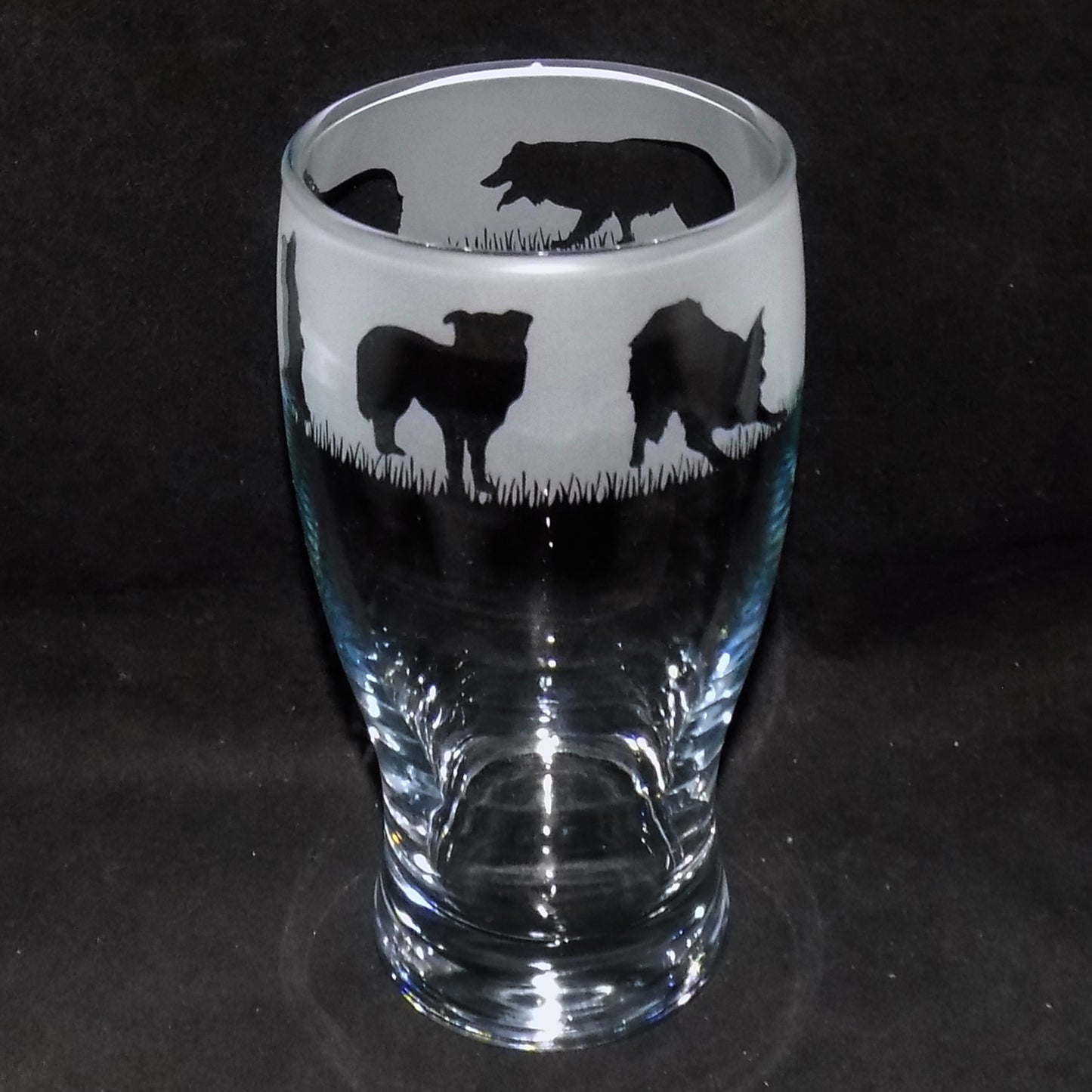 Border Collie Pint Glass
