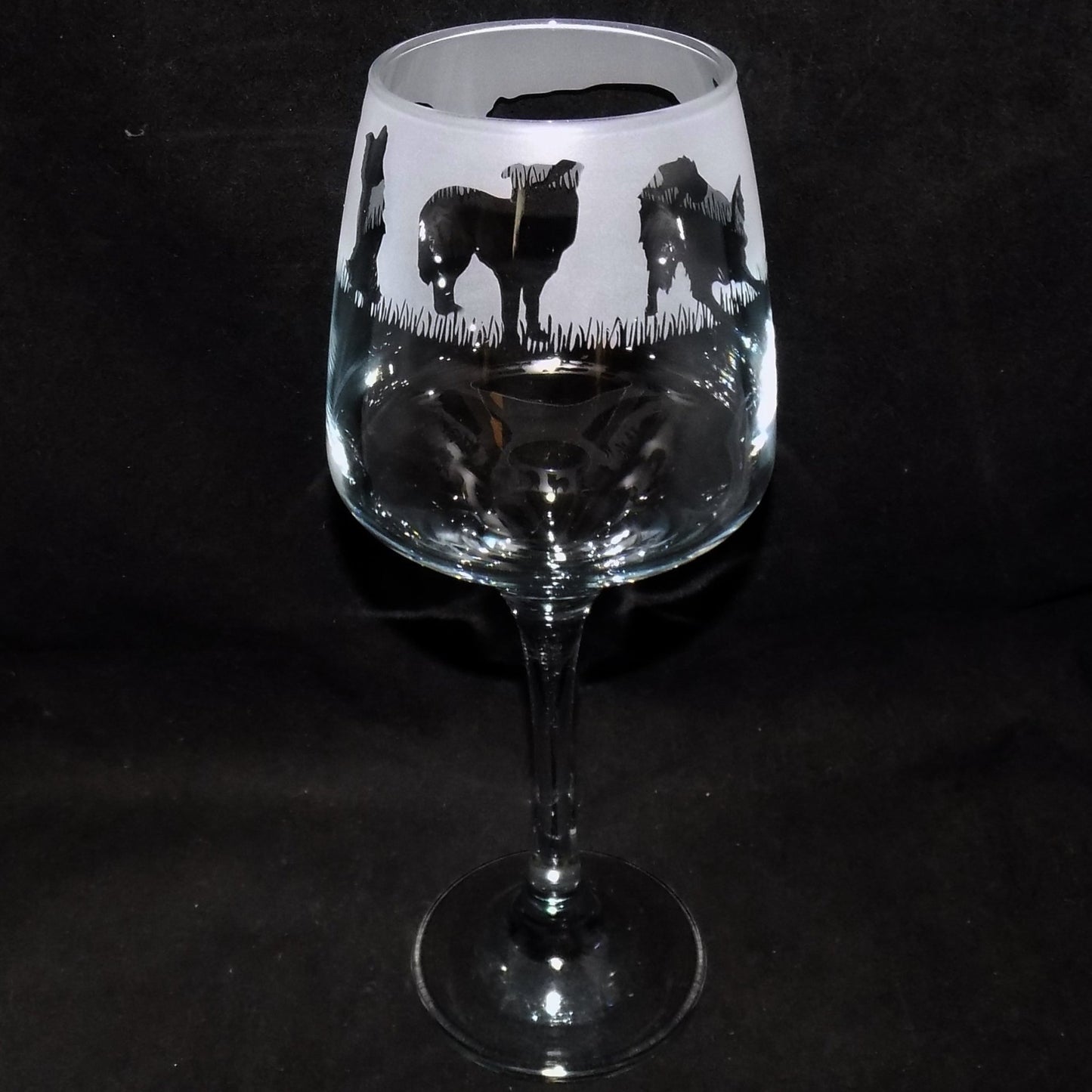 Border Collie Stemmed Wine Glass