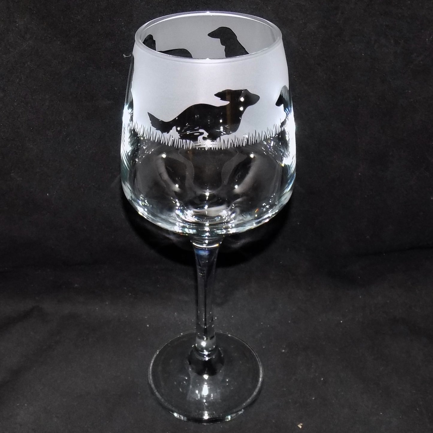 Dachshund (Long Haired) Stemmed Wine Glass