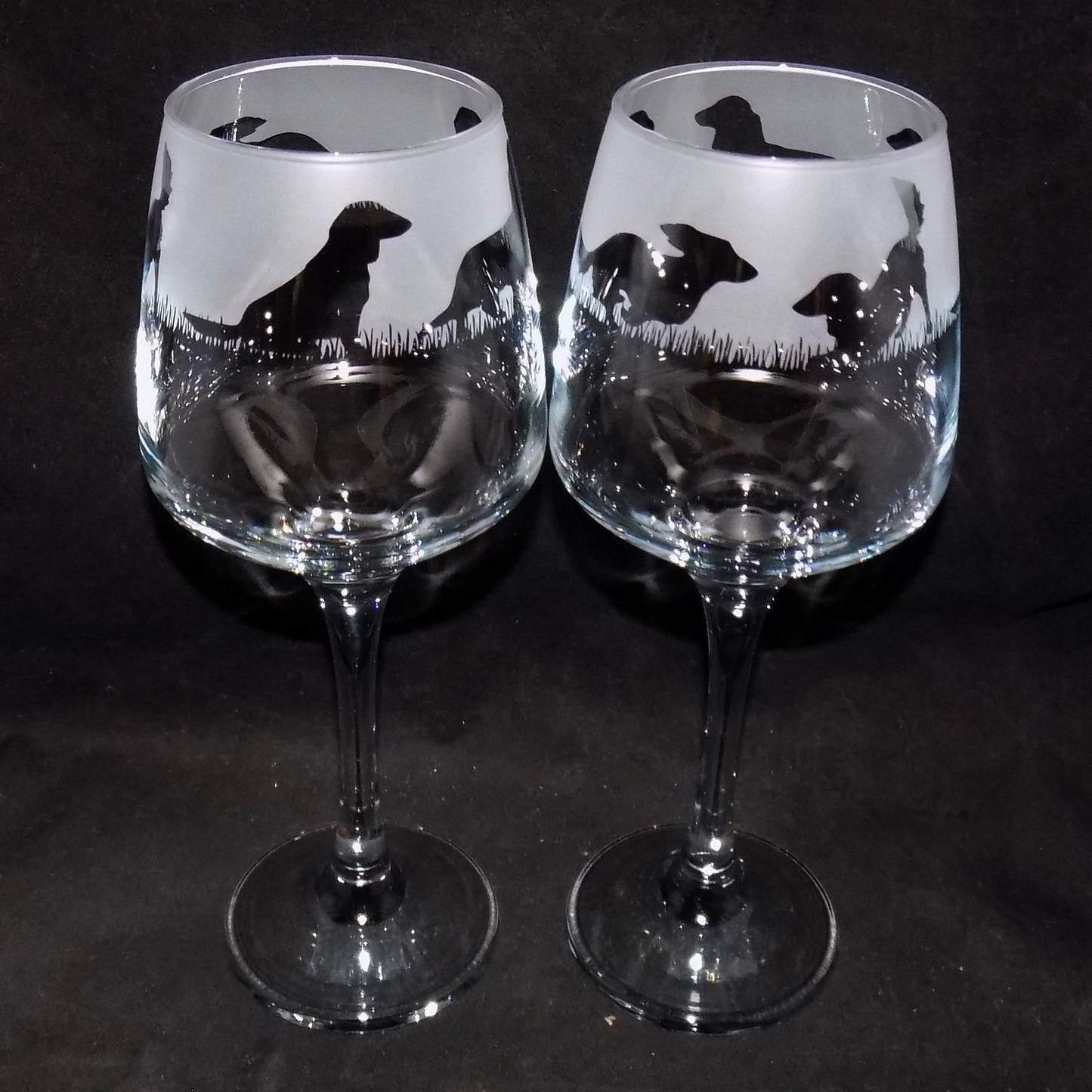 Dachshund (Long Haired) Stemmed Wine Glass