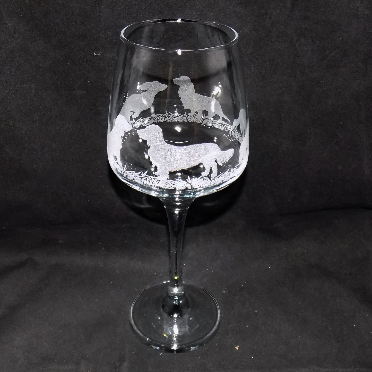Dachshund (Long Haired) Stemmed Wine Glass