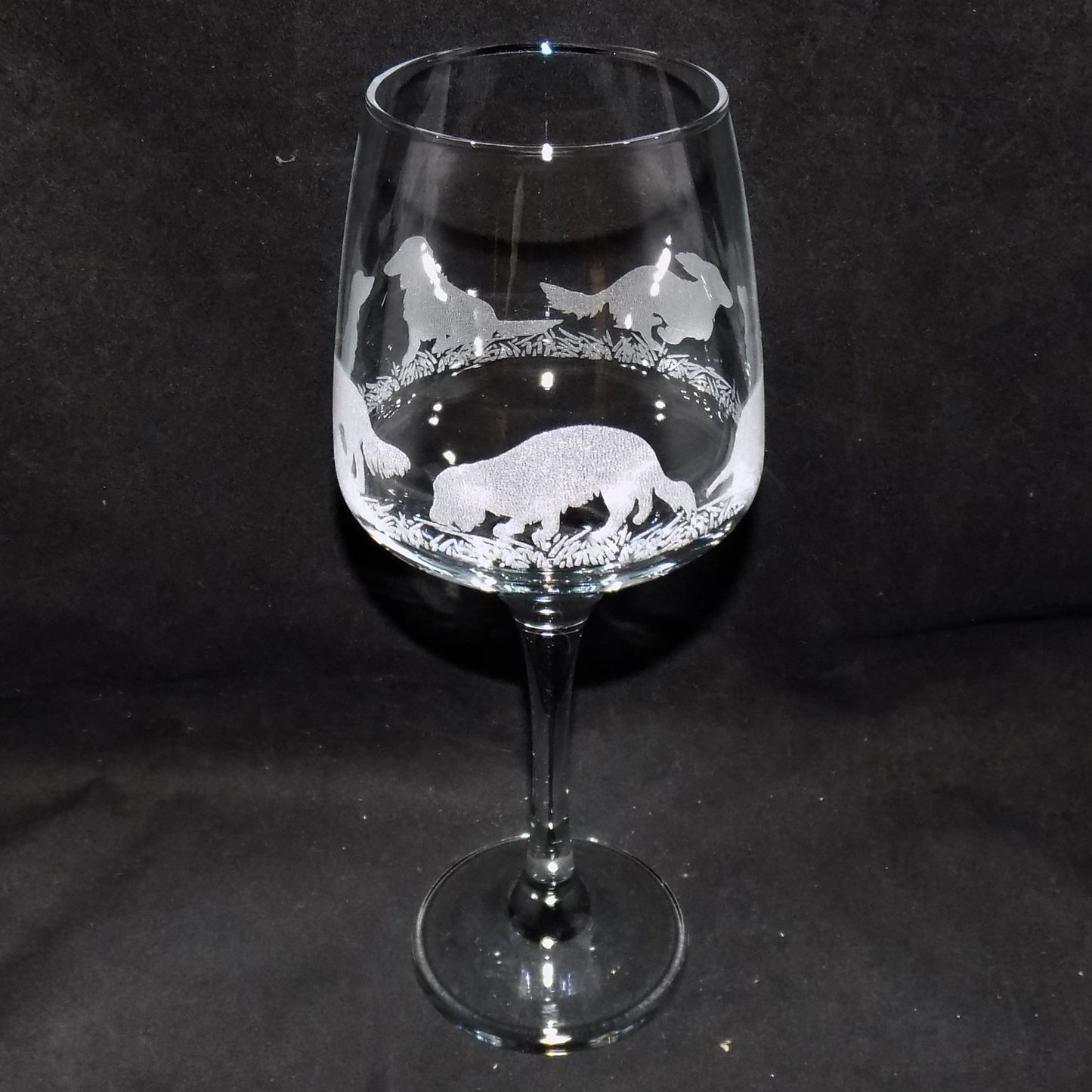 Dachshund (Long Haired) Stemmed Wine Glass
