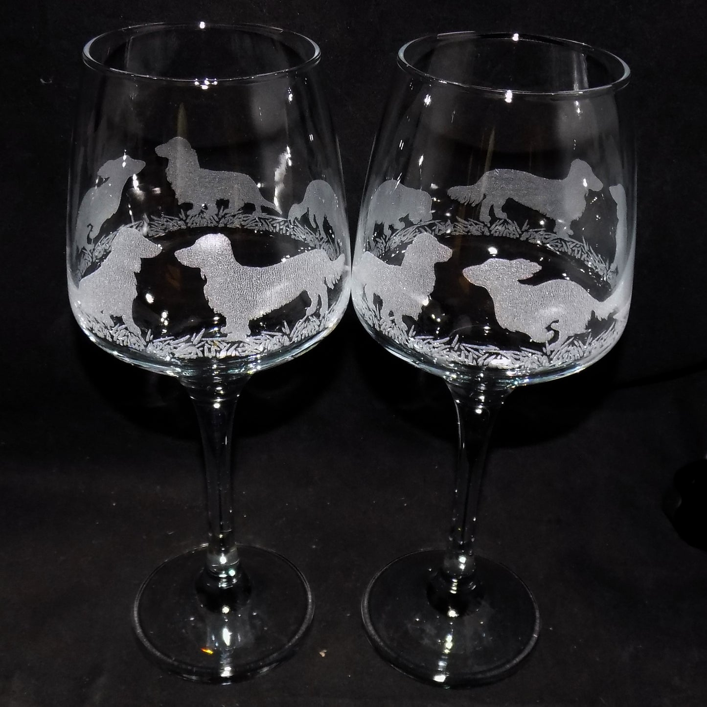 Dachshund (Long Haired) Stemmed Wine Glass