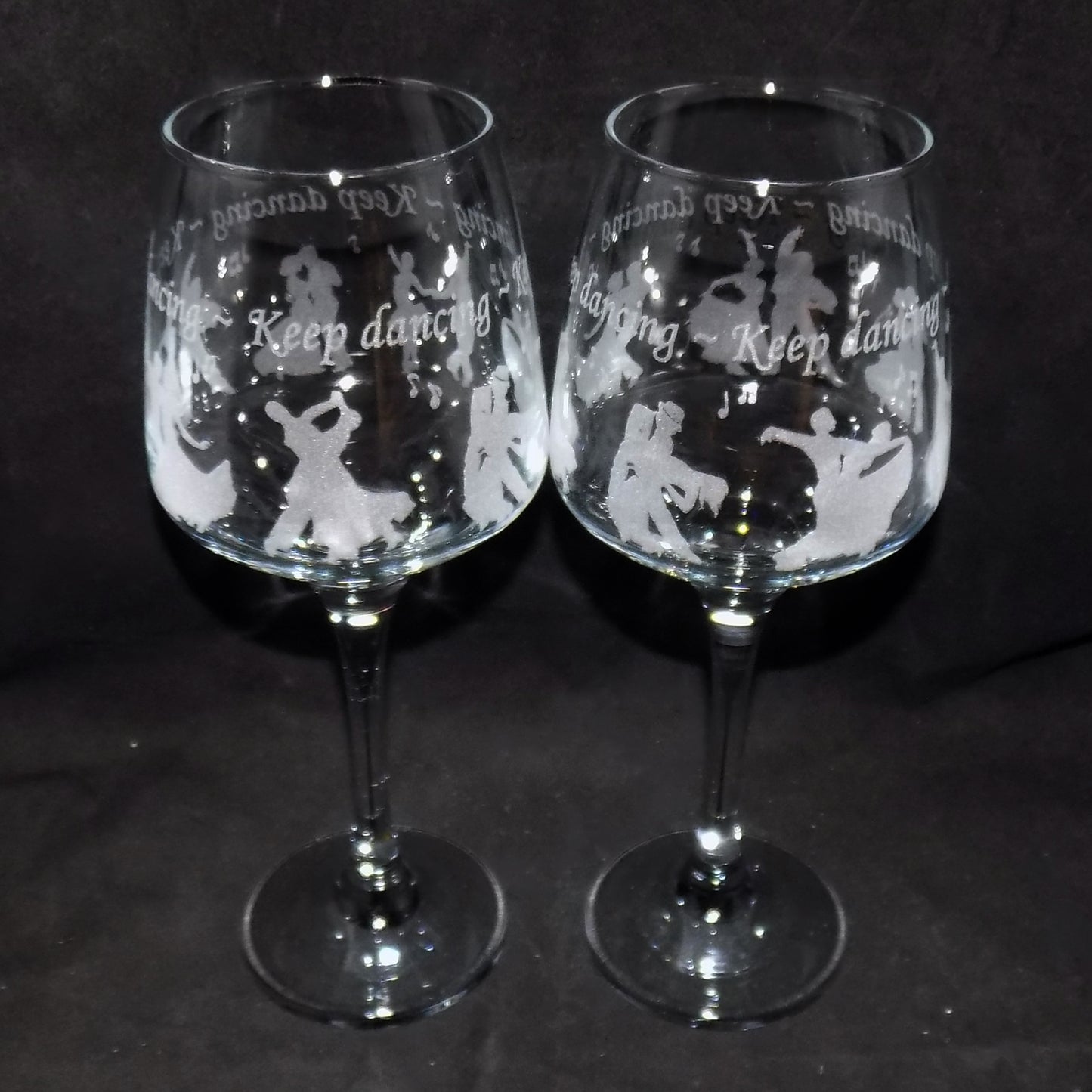Keep Dancing Stemmed Wine Glass
