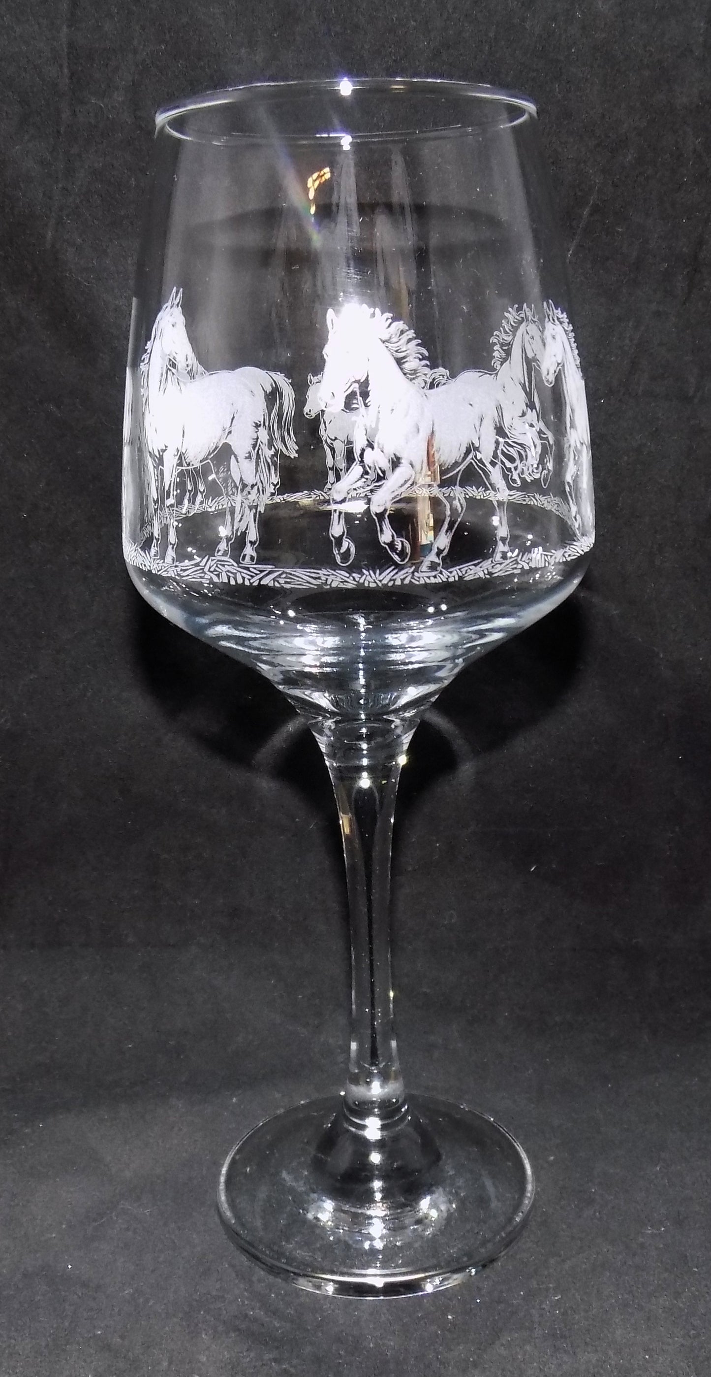 Horse Stemmed Wine Glass