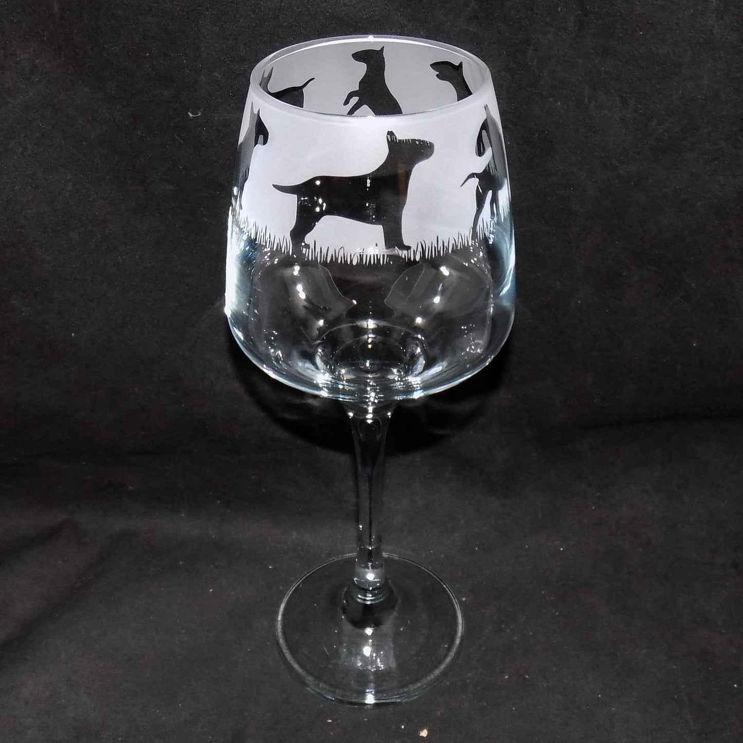 English Bull Terrier Stemmed Wine Glass