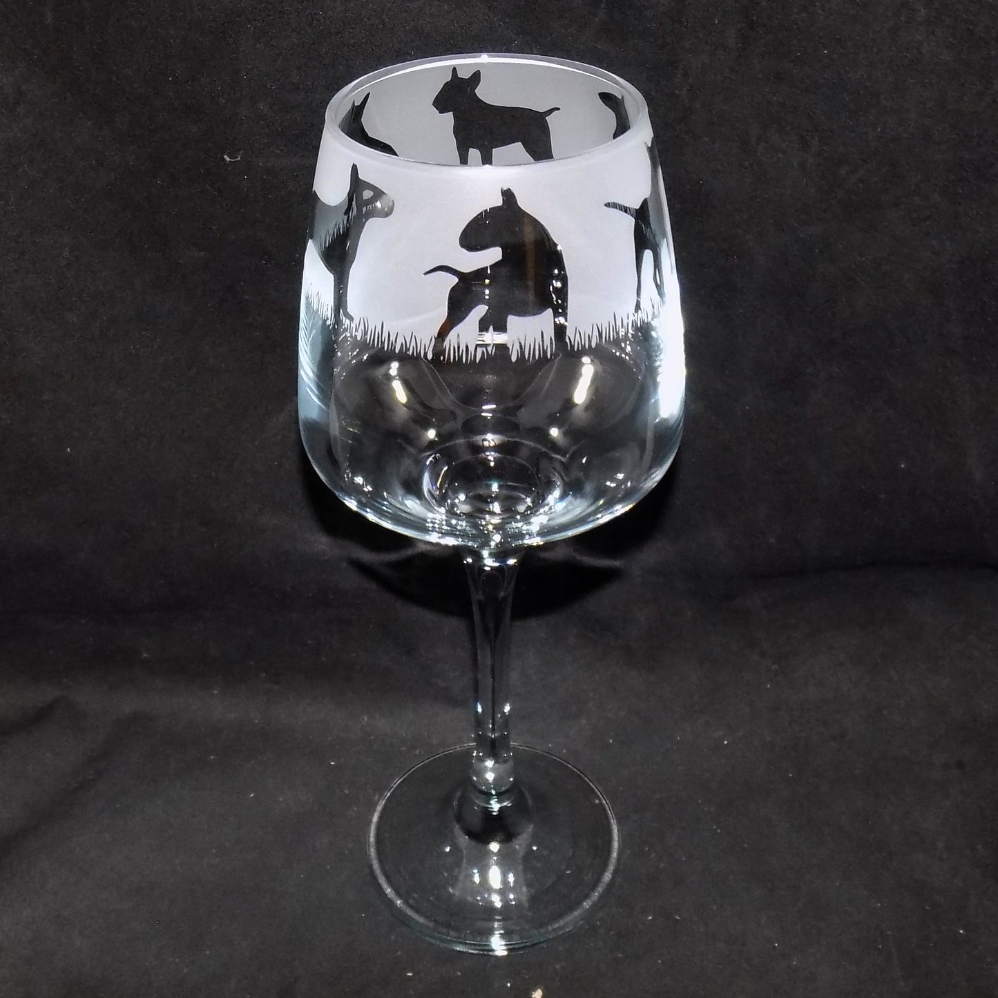 English Bull Terrier Stemmed Wine Glass