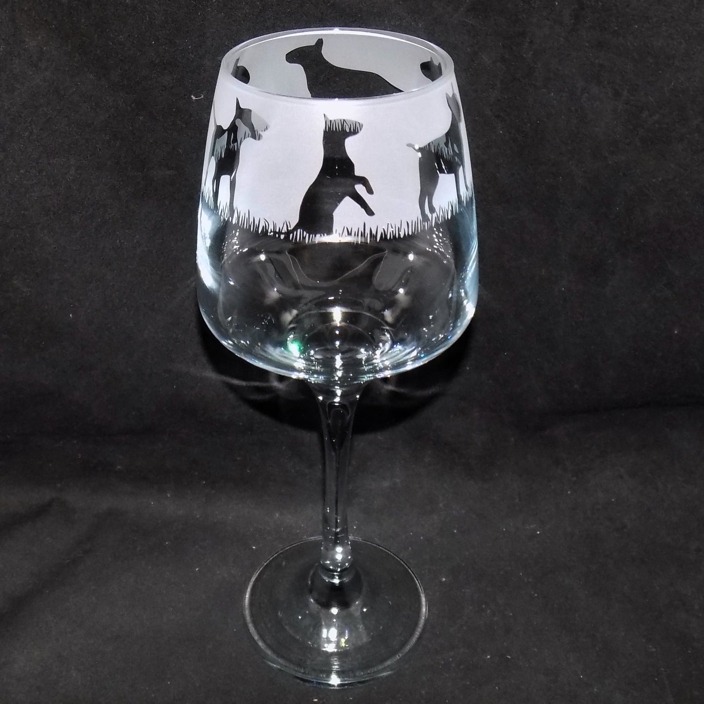 English Bull Terrier Stemmed Wine Glass