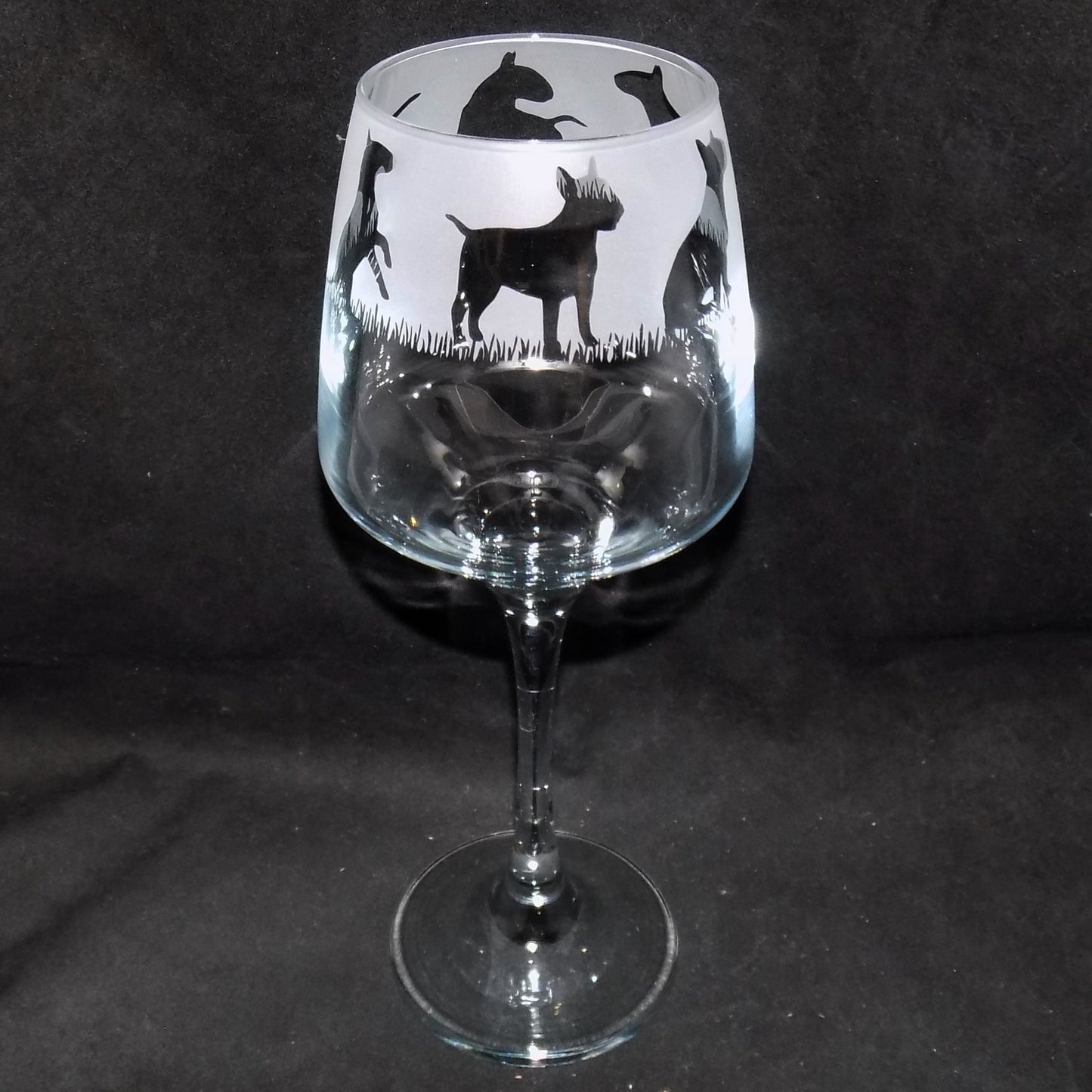English Bull Terrier Stemmed Wine Glass