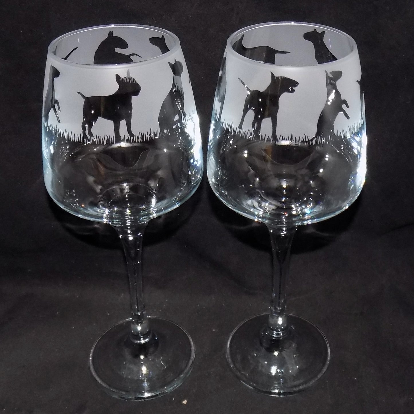 English Bull Terrier Stemmed Wine Glass