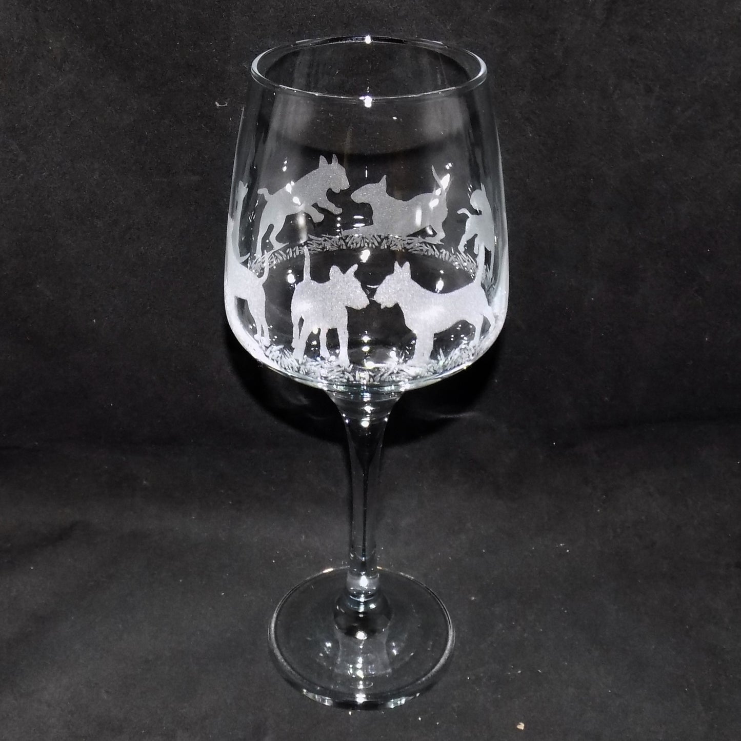 English Bull Terrier Stemmed Wine Glass
