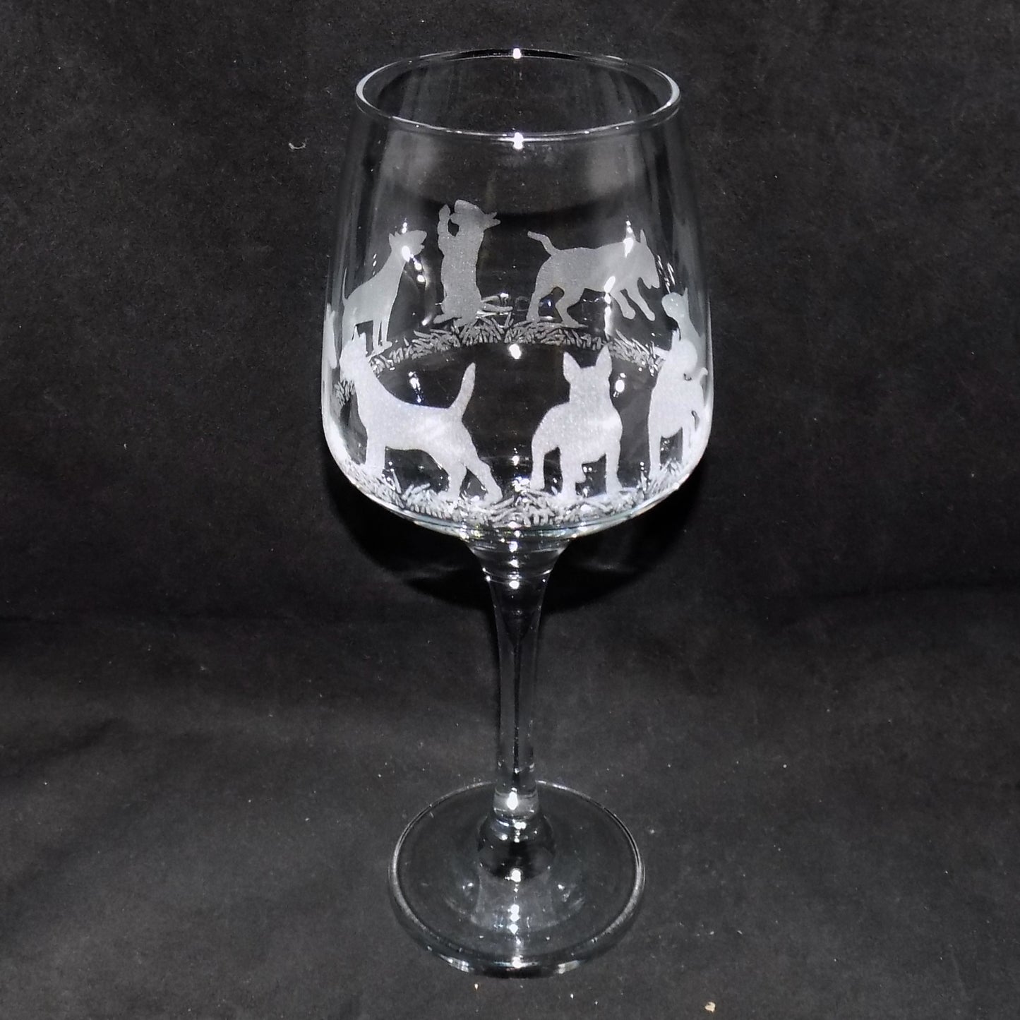 English Bull Terrier Stemmed Wine Glass