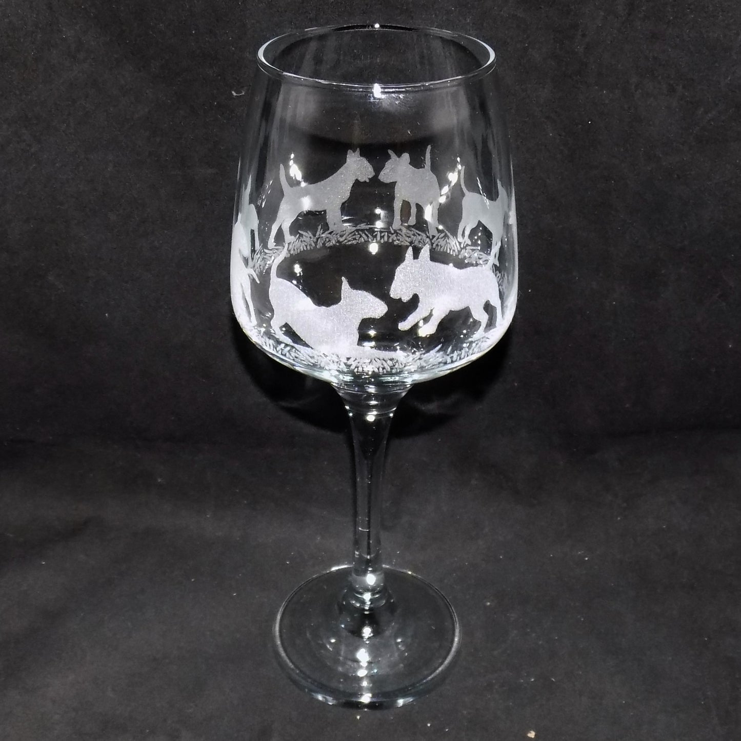 English Bull Terrier Stemmed Wine Glass