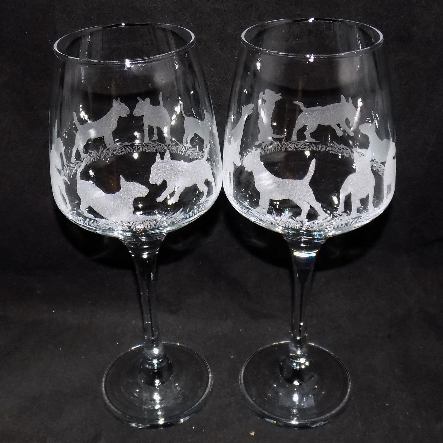 English Bull Terrier Stemmed Wine Glass