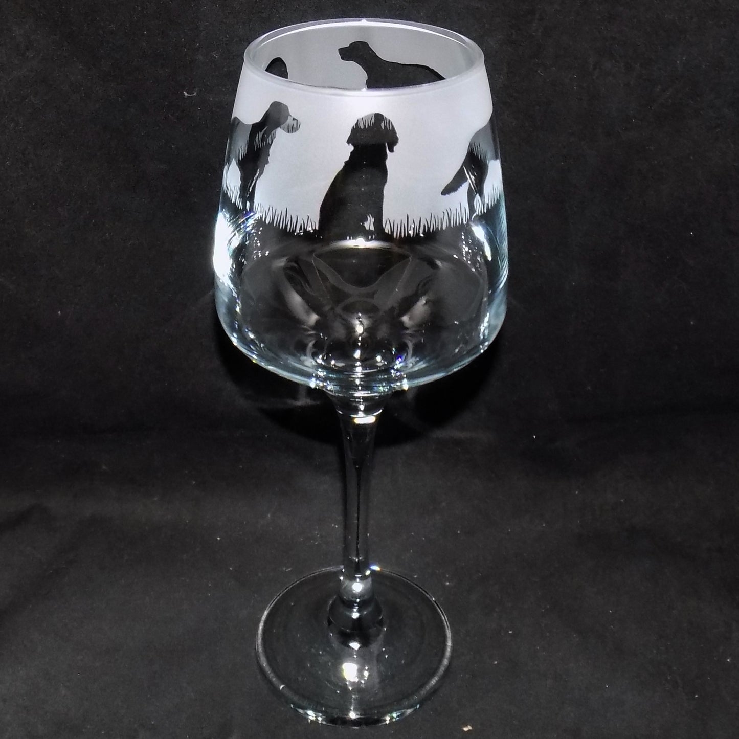 English Setter Stemmed Wine Glass