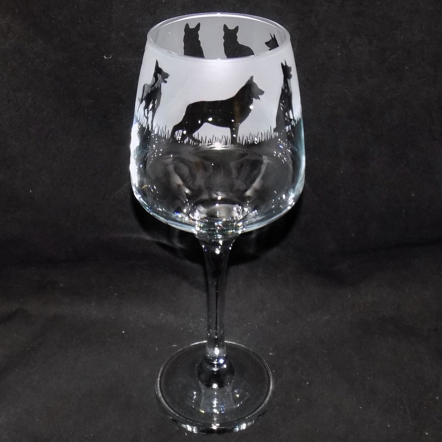 German Shepherd Stemmed Wine Glass