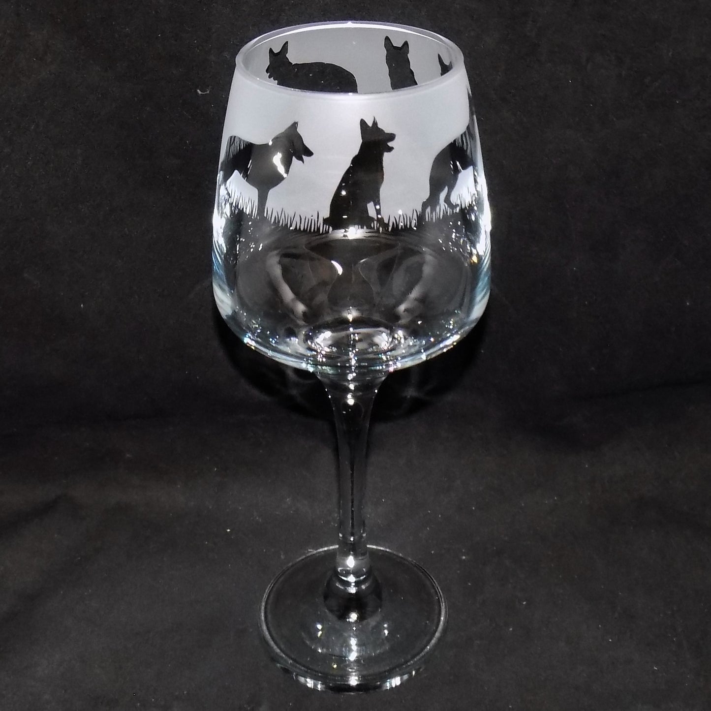 German Shepherd Stemmed Wine Glass