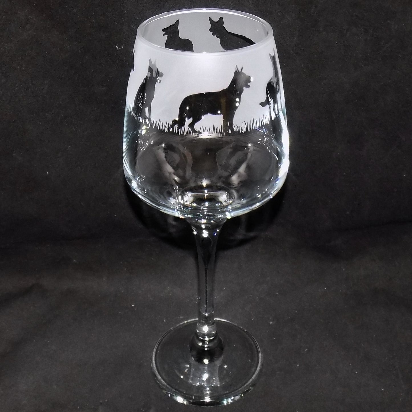 German Shepherd Stemmed Wine Glass