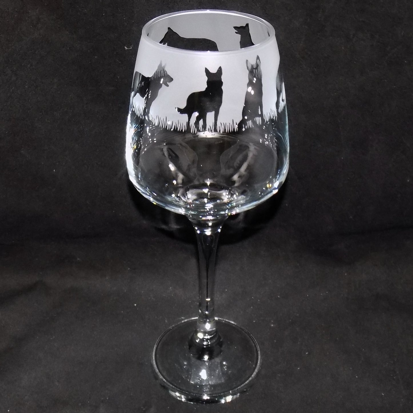 German Shepherd Stemmed Wine Glass