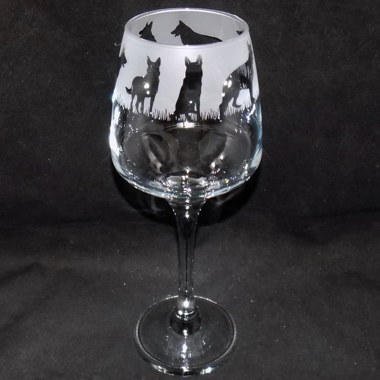 German Shepherd Stemmed Wine Glass