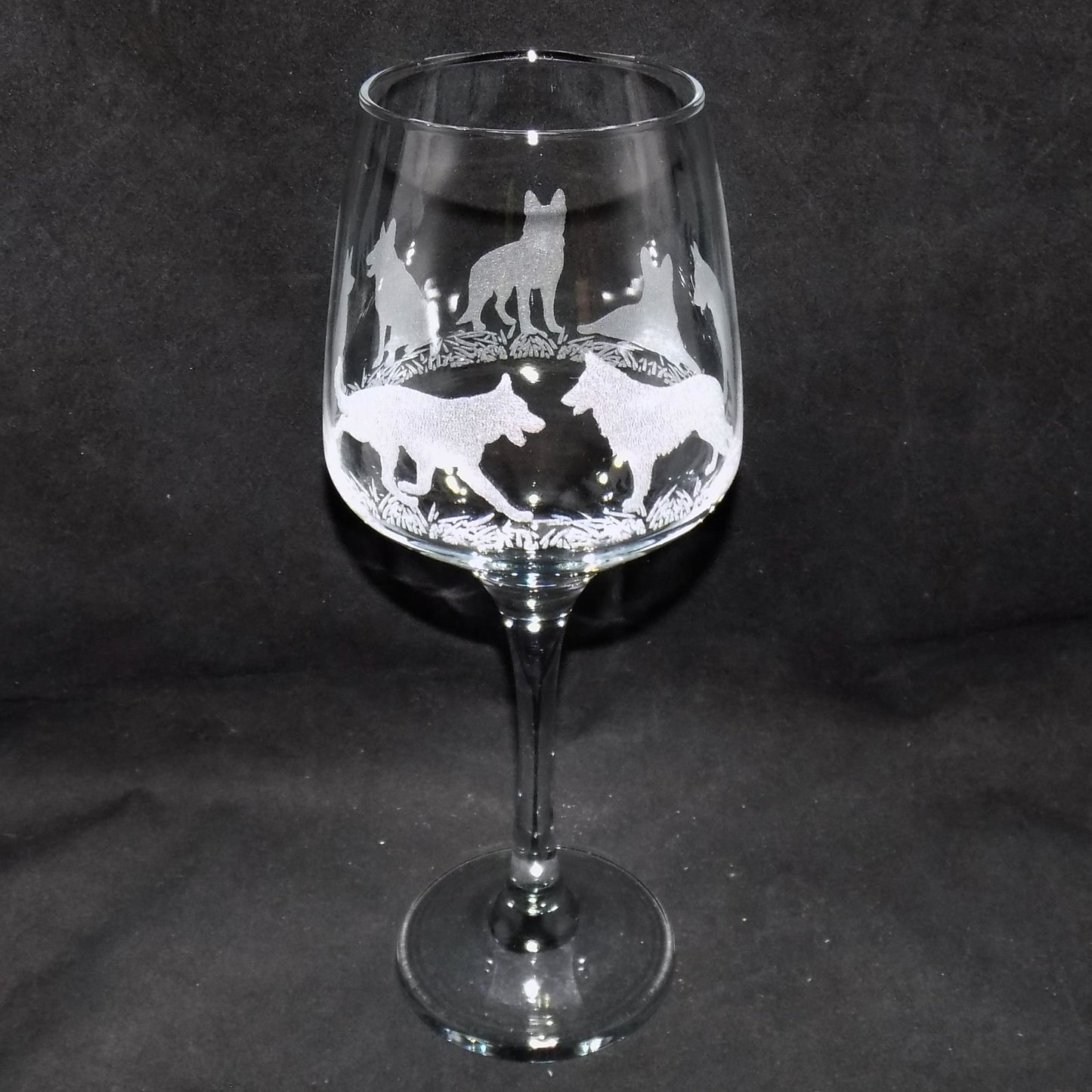 German Shepherd Stemmed Wine Glass