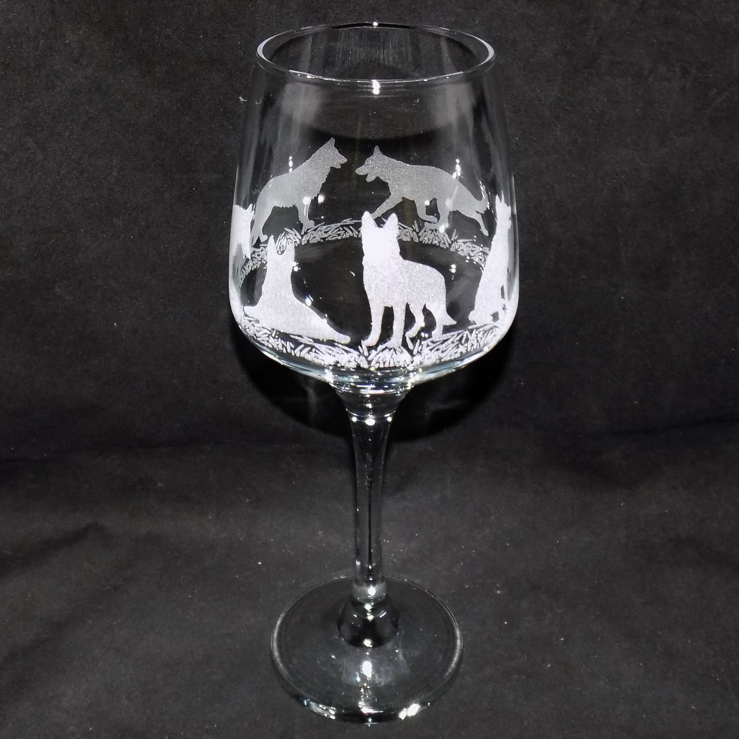 German Shepherd Stemmed Wine Glass
