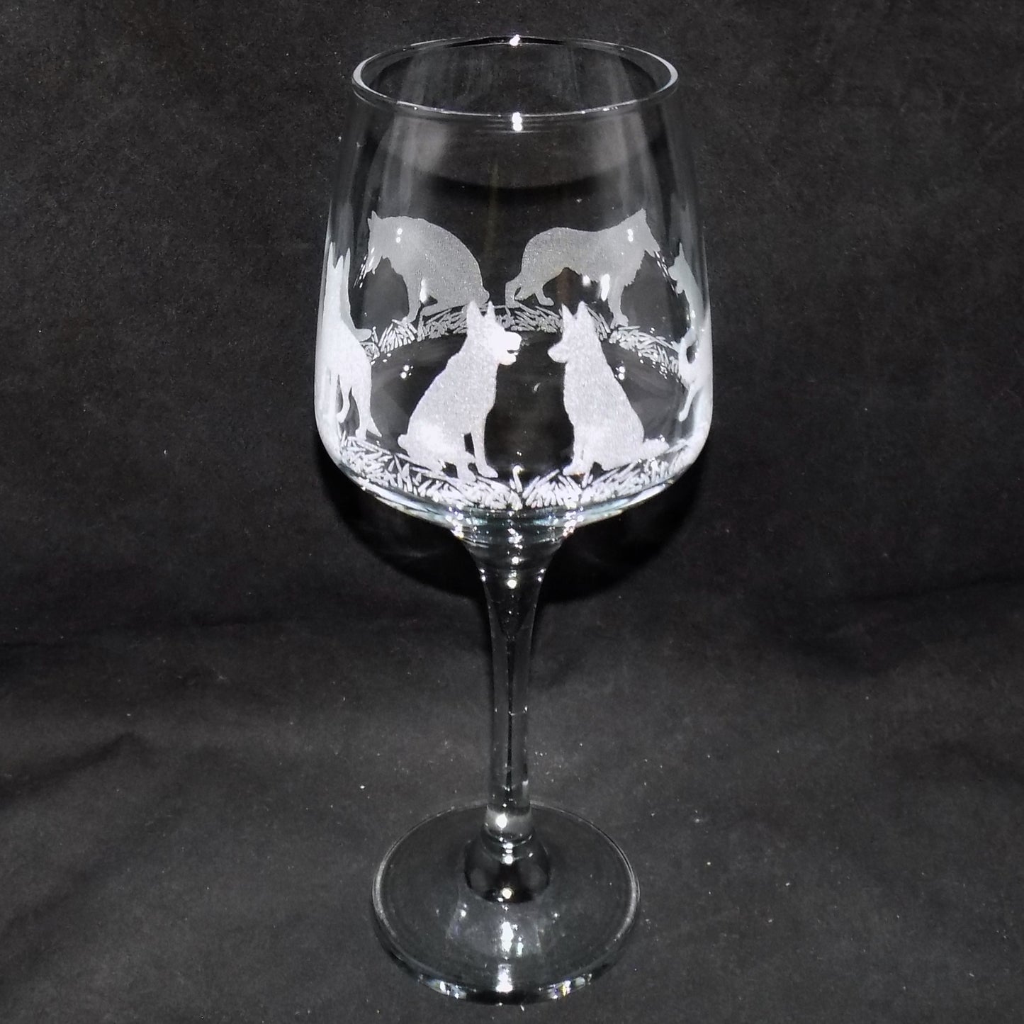 German Shepherd Stemmed Wine Glass
