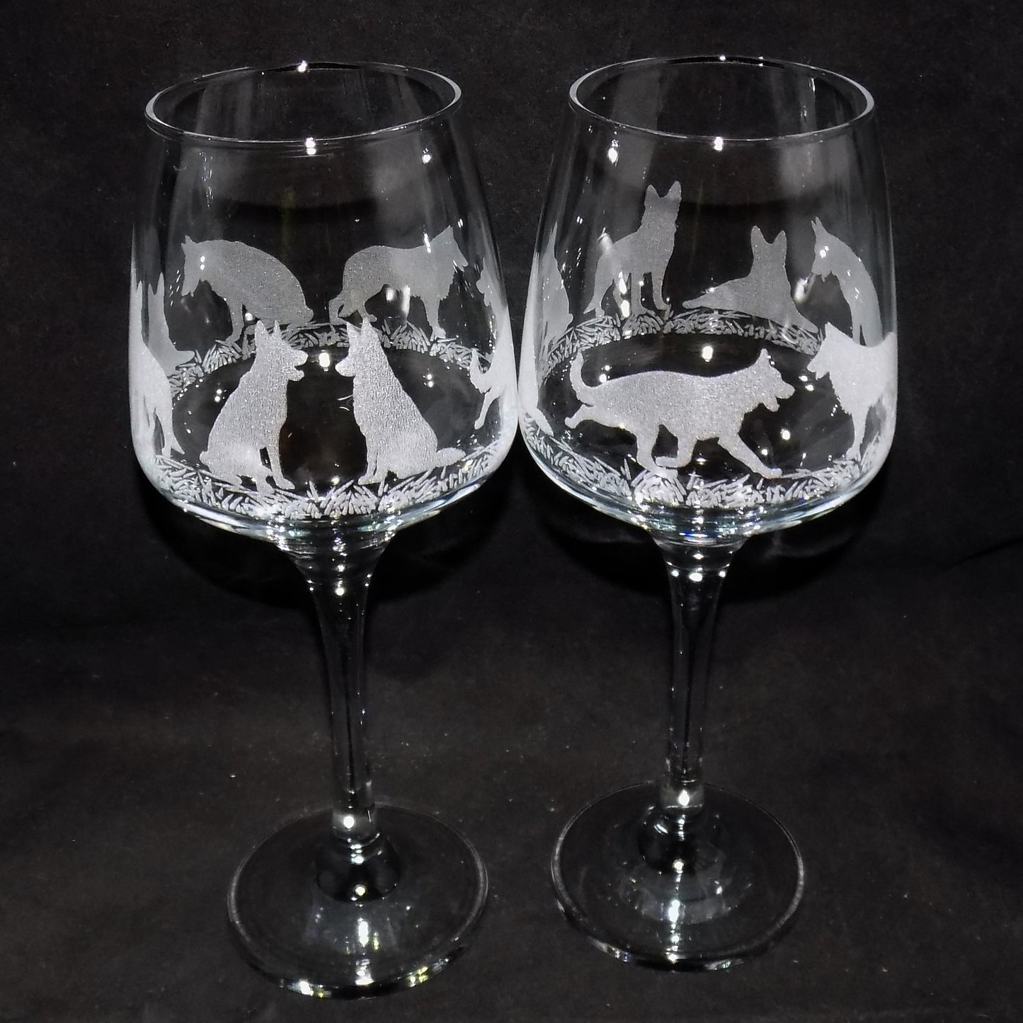 German Shepherd Stemmed Wine Glass