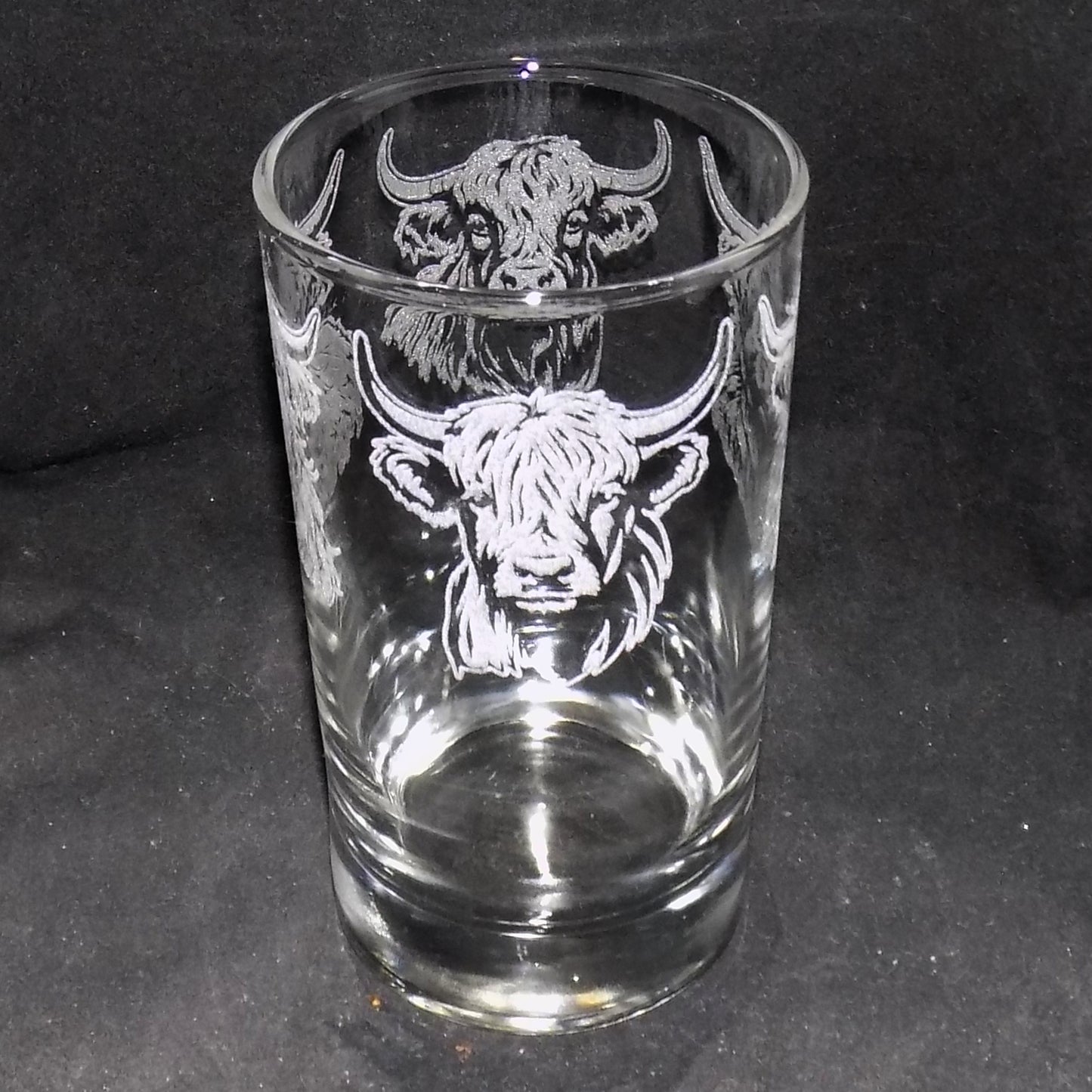 Laser Highland Cow Tall Glass