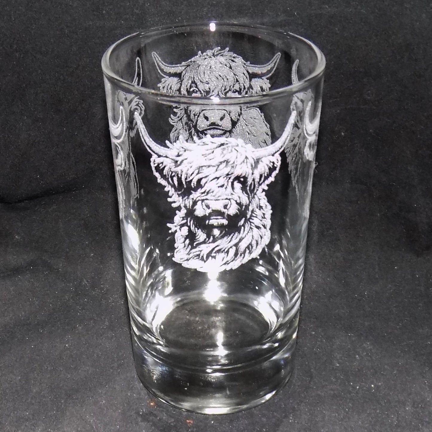 Laser Highland Cow Tall Glass