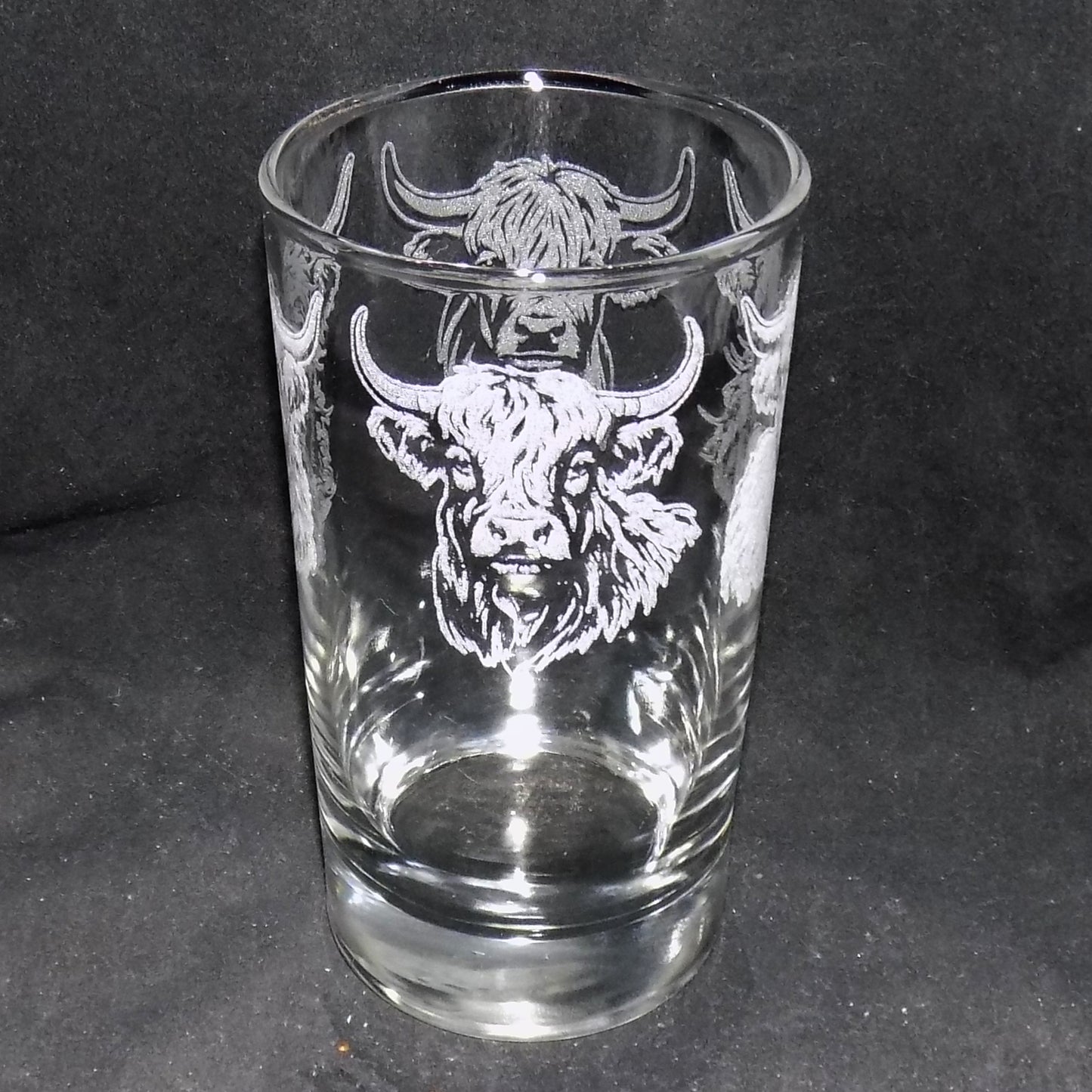 Laser Highland Cow Tall Glass
