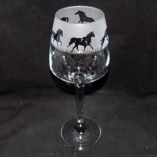 Horse Stemmed Wine Glass