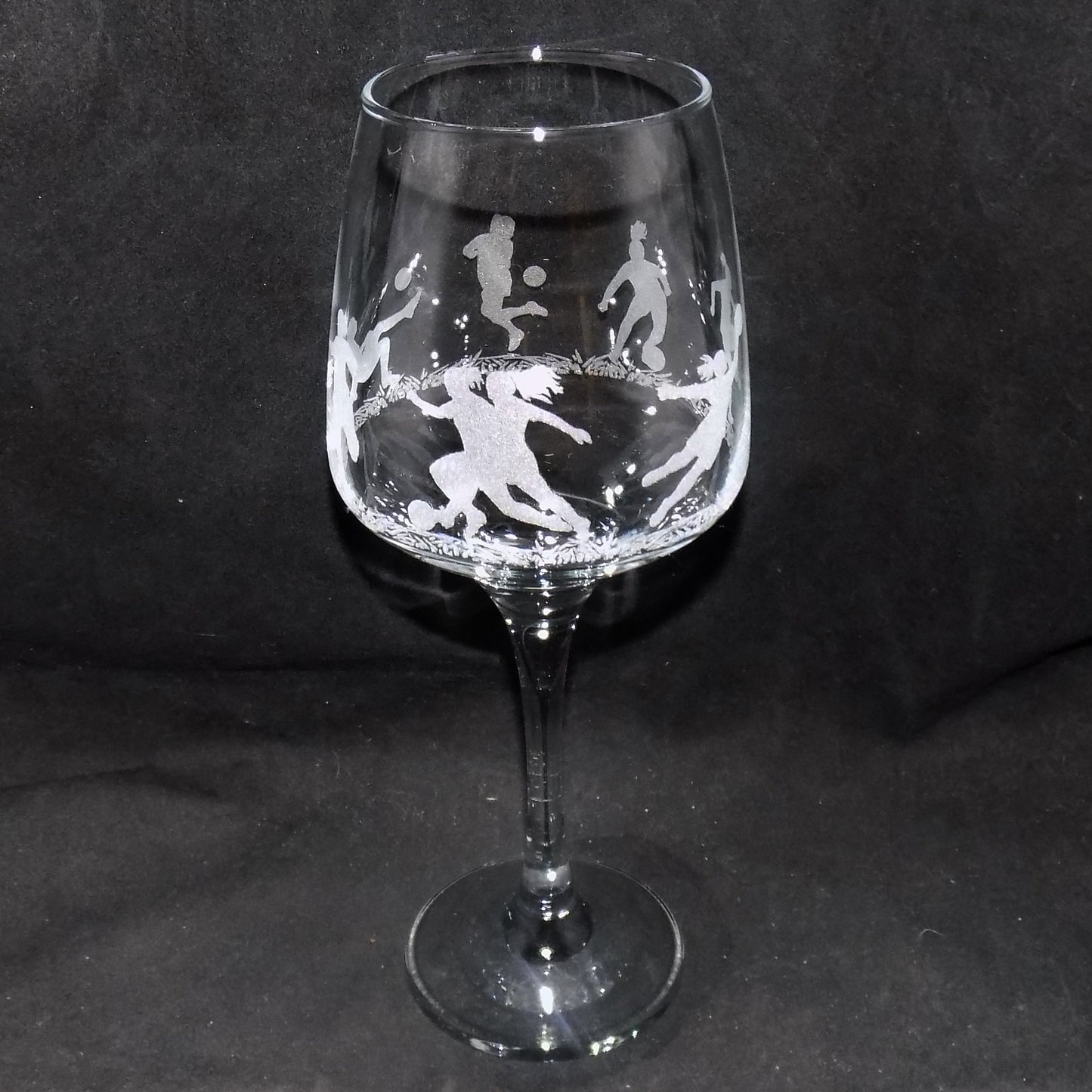 Ladies Football Stemmed Wine Glass